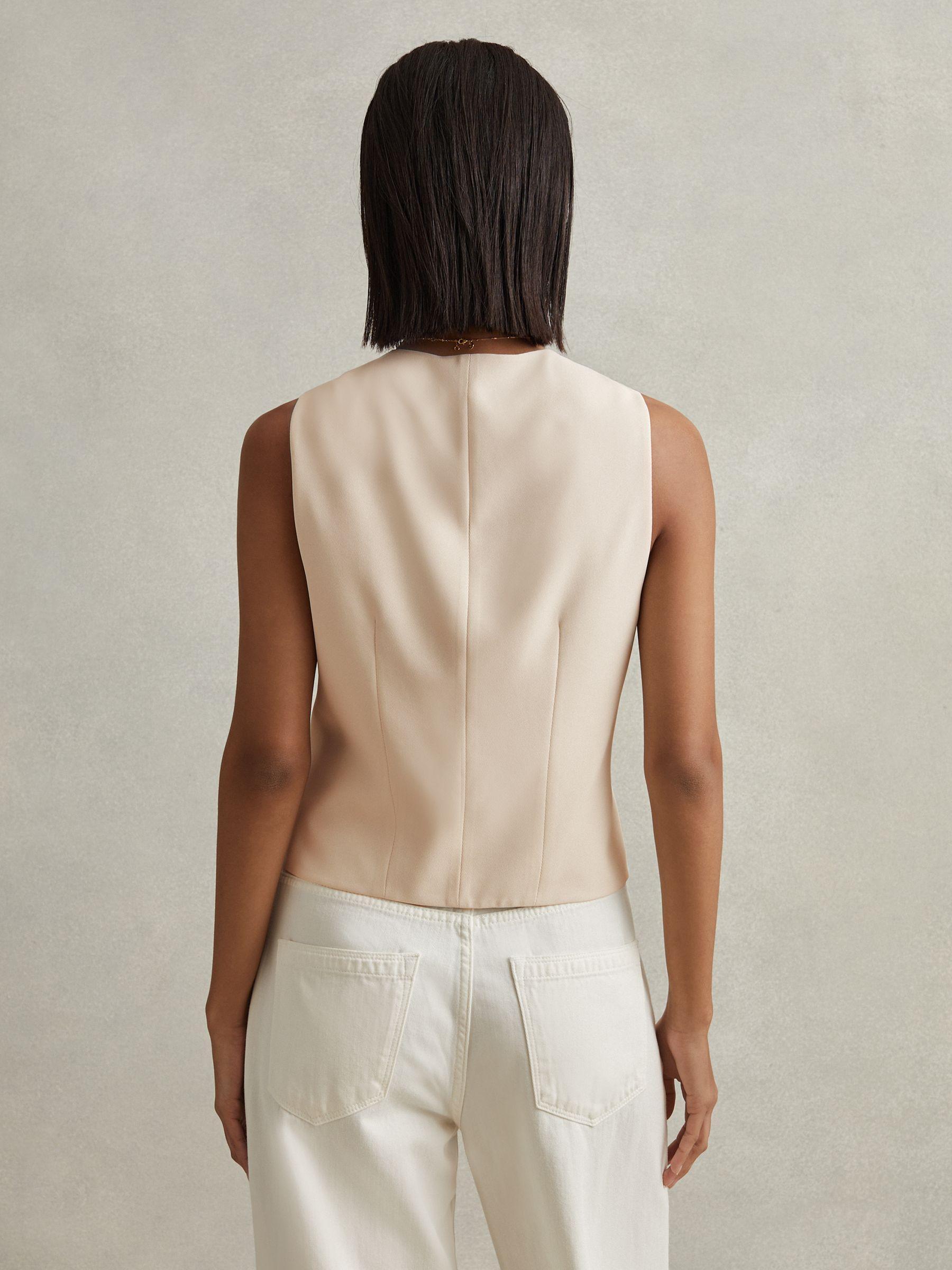 Single Breasted Waistcoat in Cream Product Image