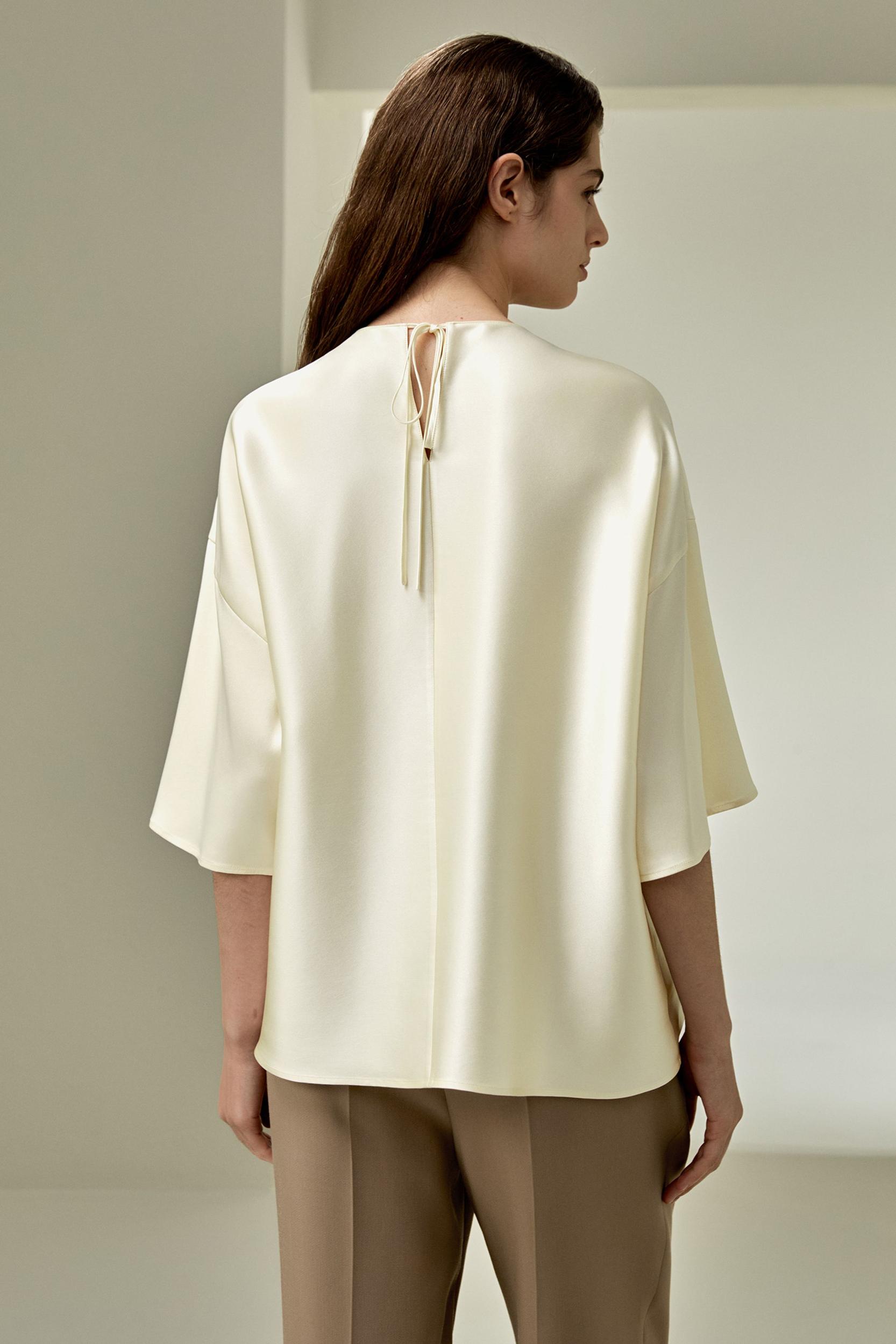 Relaxed Silk Crewneck Blouse Product Image