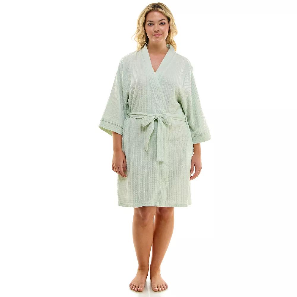 Plus Size Croft & Barrow® Kimono Robe, Women's, Size: 2XL, Grey Grey Product Image