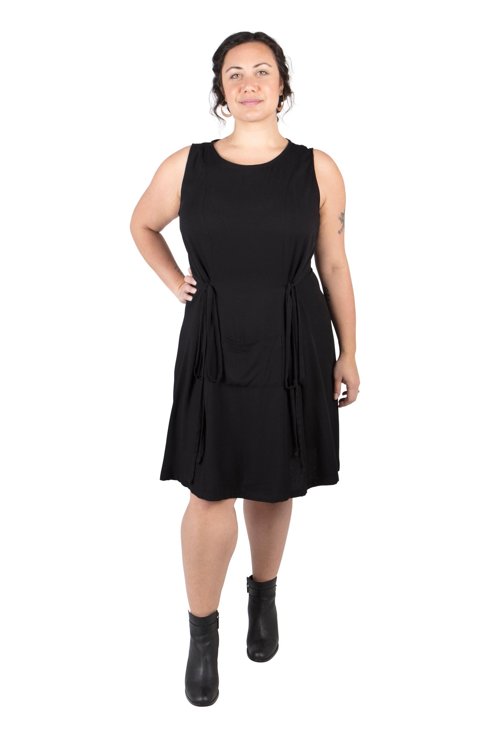 Tia Dress in Black Linen Product Image