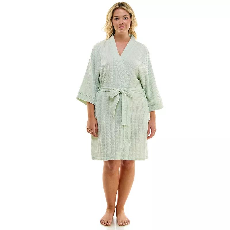 Plus Size Croft & Barrow® Kimono Robe, Women's, Size: 2XL, Grey Grey Product Image