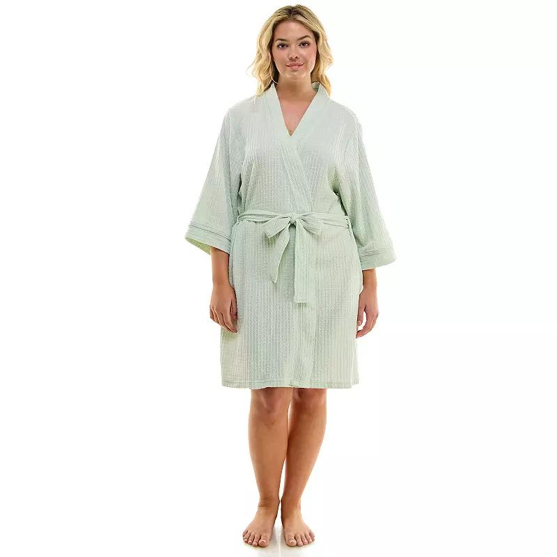 Plus Size Croft & Barrow® Kimono Robe, Women's, Size: 2XL, Grey Grey Product Image