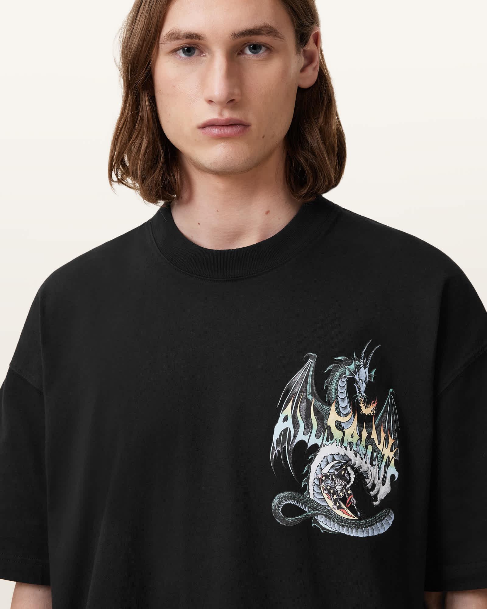 Dragon Wave Oversized Short Sleeve T-Shirt Product Image