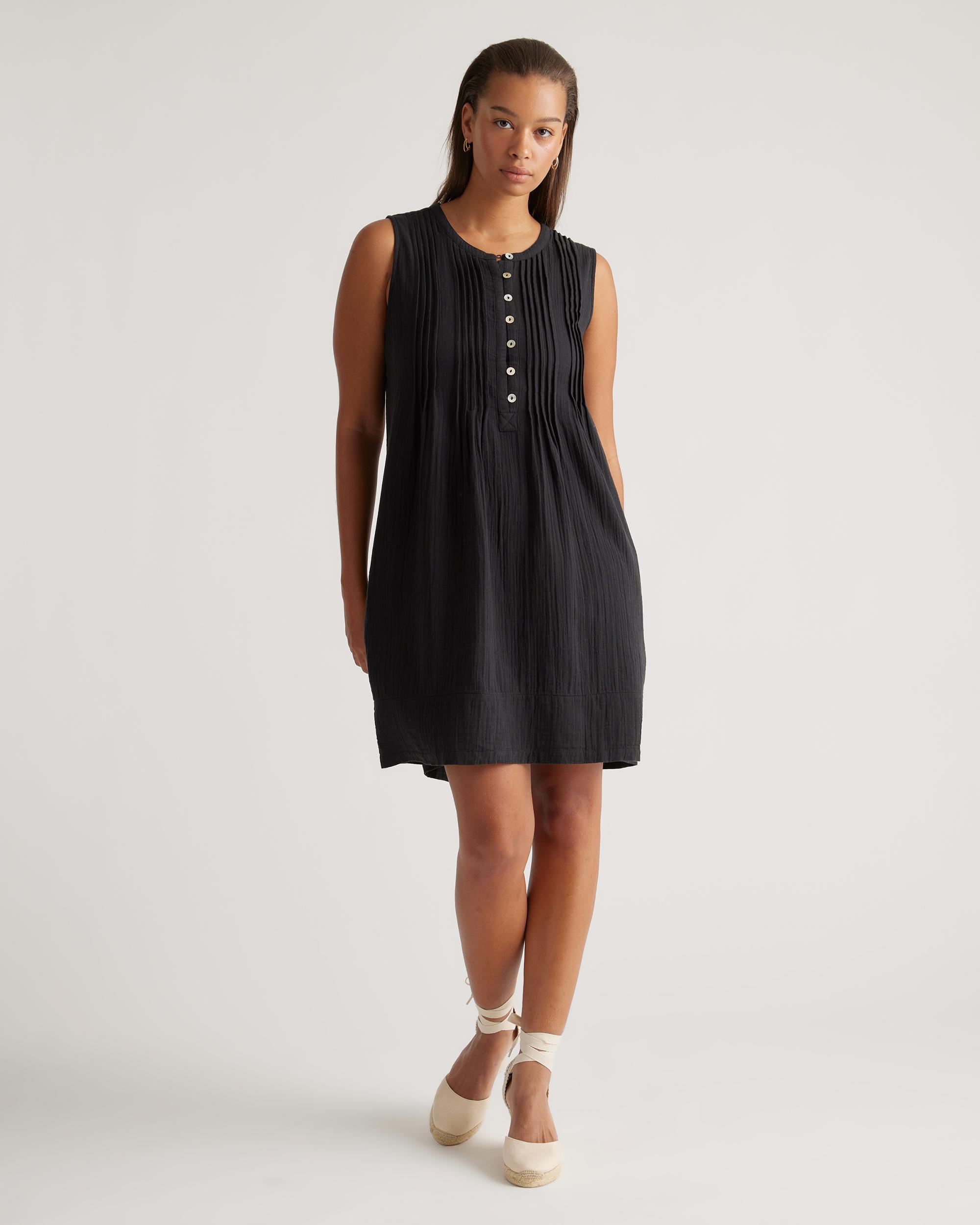 Quince | Women's Gauze Sleeveless Swing Dress Organic Cotton Product Image