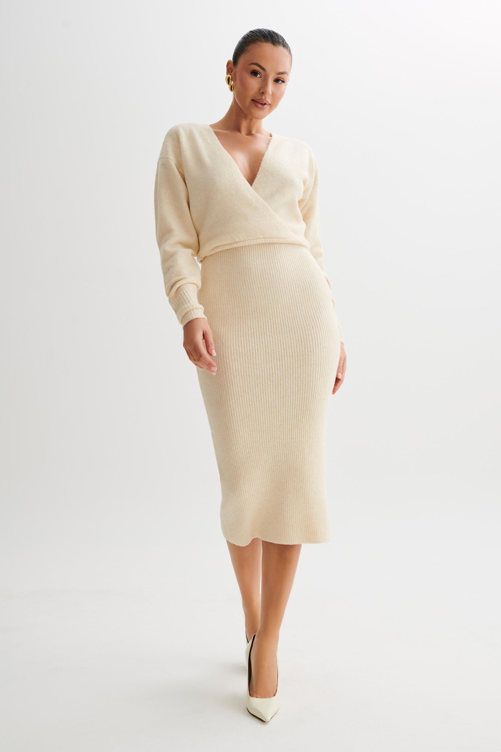 Shannon Knit Maxi Dress - Cream Marle Product Image