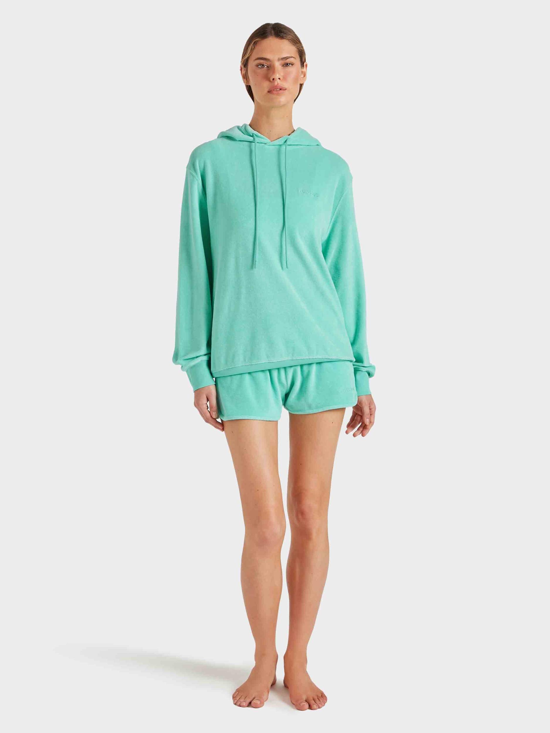 Terry Towelling Hoodie - Mint Product Image
