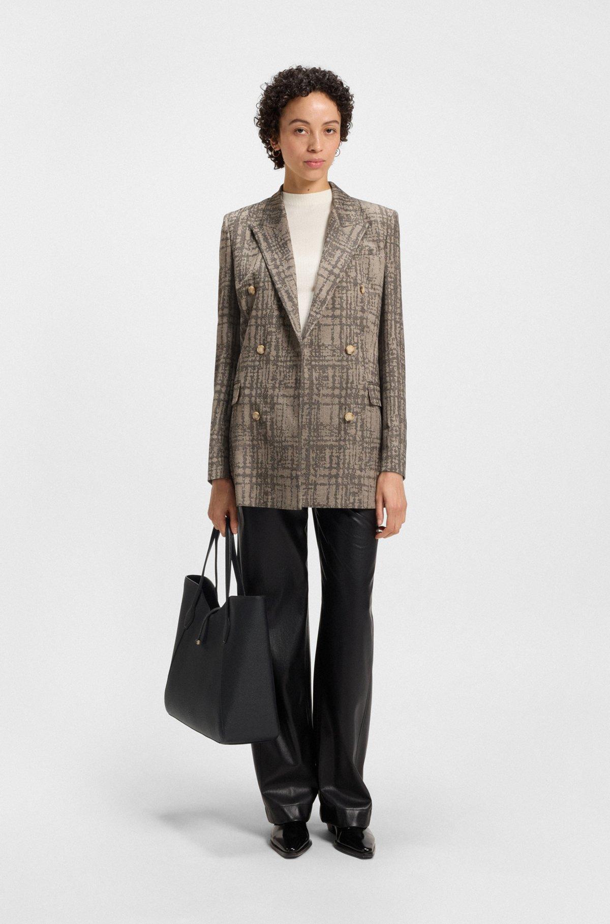 Pebbled-leather tote bag with golden hardware Product Image