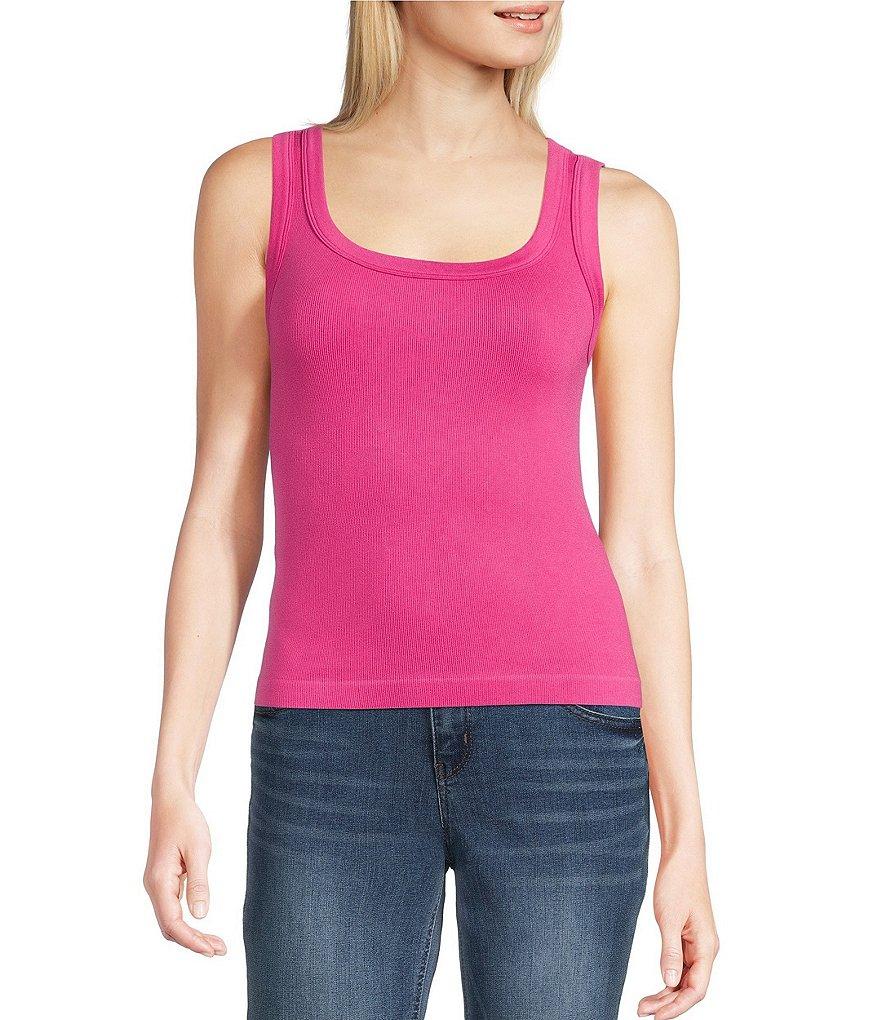 Gibson & Latimer Ribbed Knit Scoop Neck Sleeveless Tank Top Product Image