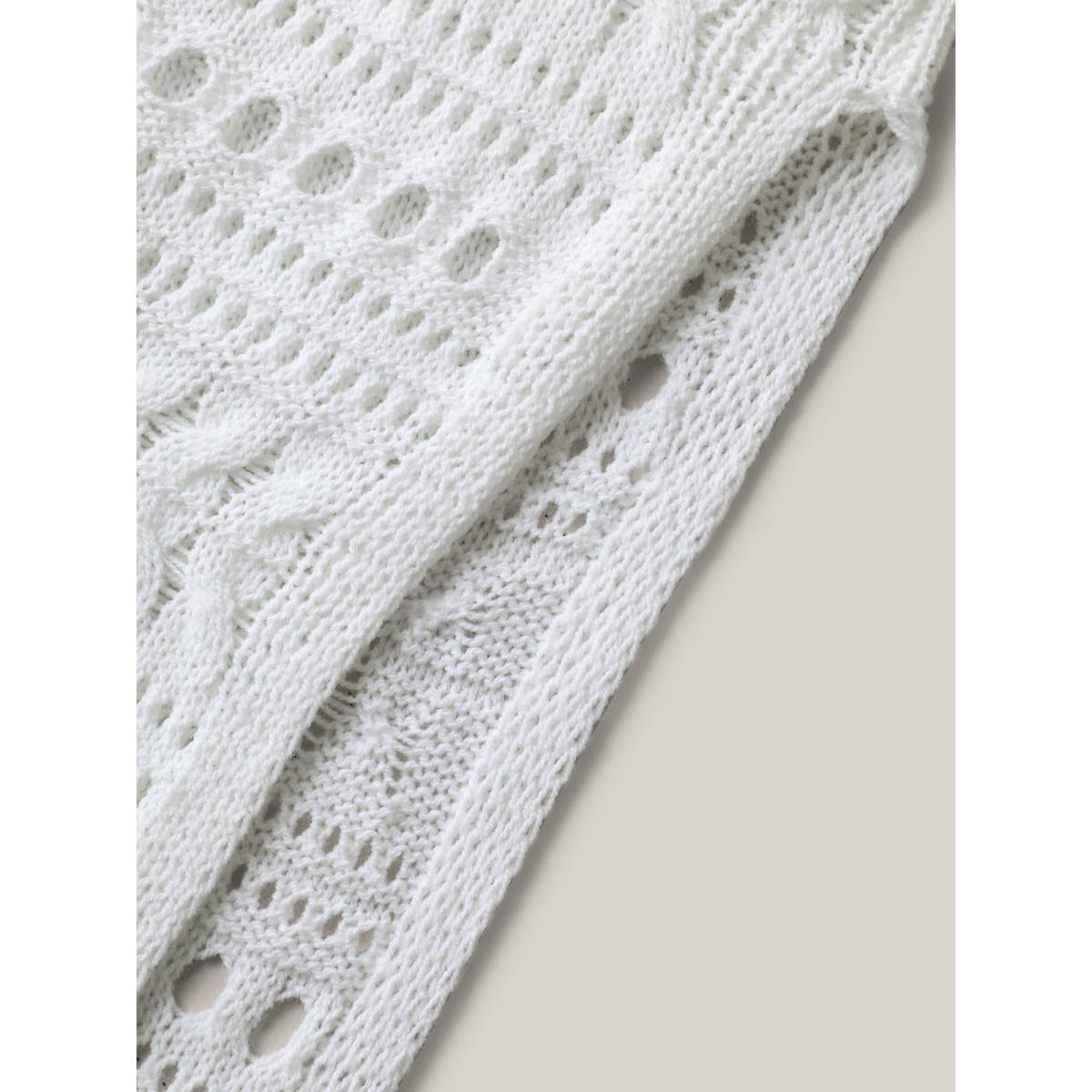 Plus Size Cut-Out Bell Sleeve Swim Cover-Up Women's Swimwear Ivory Beach Loose Texture Curve Swim Cover Ups BloomChic 14-16/1X Product Image