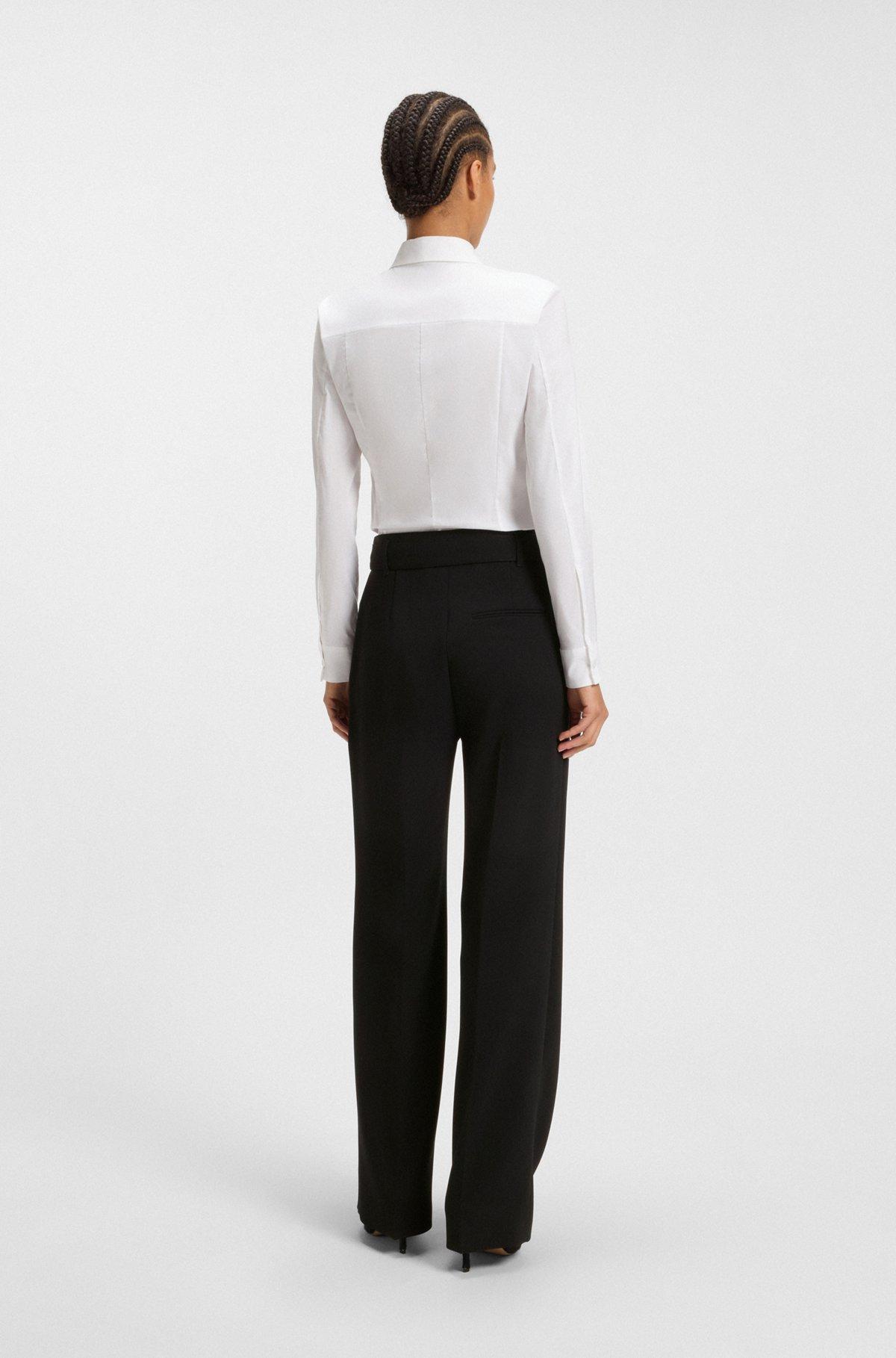 Relaxed-fit trousers in crease-resistant crepe Product Image