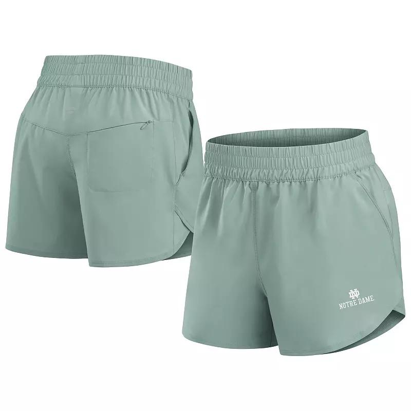 Women's Fanatics Green Notre Dame Fighting Irish Studio Woven Vibe Shorts,  Product Image