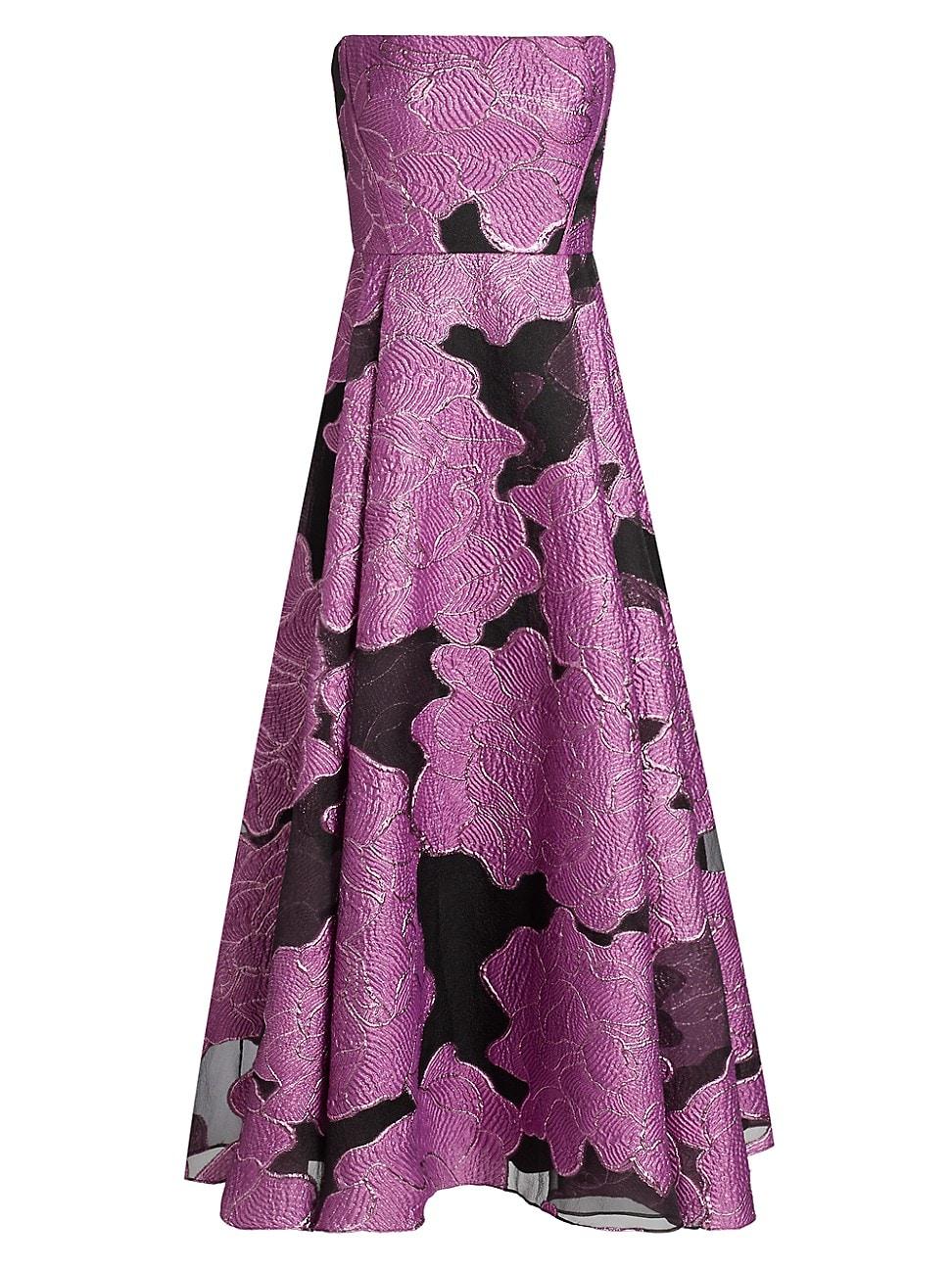 Womens Elle Strapless Floral Jacquard Maxi Dress Product Image