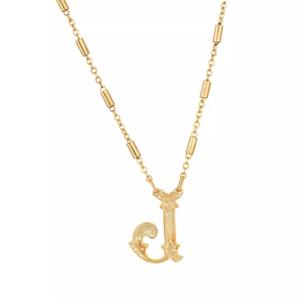 1928 Gold Tone Initial Necklace, Womens, Yellow W Product Image