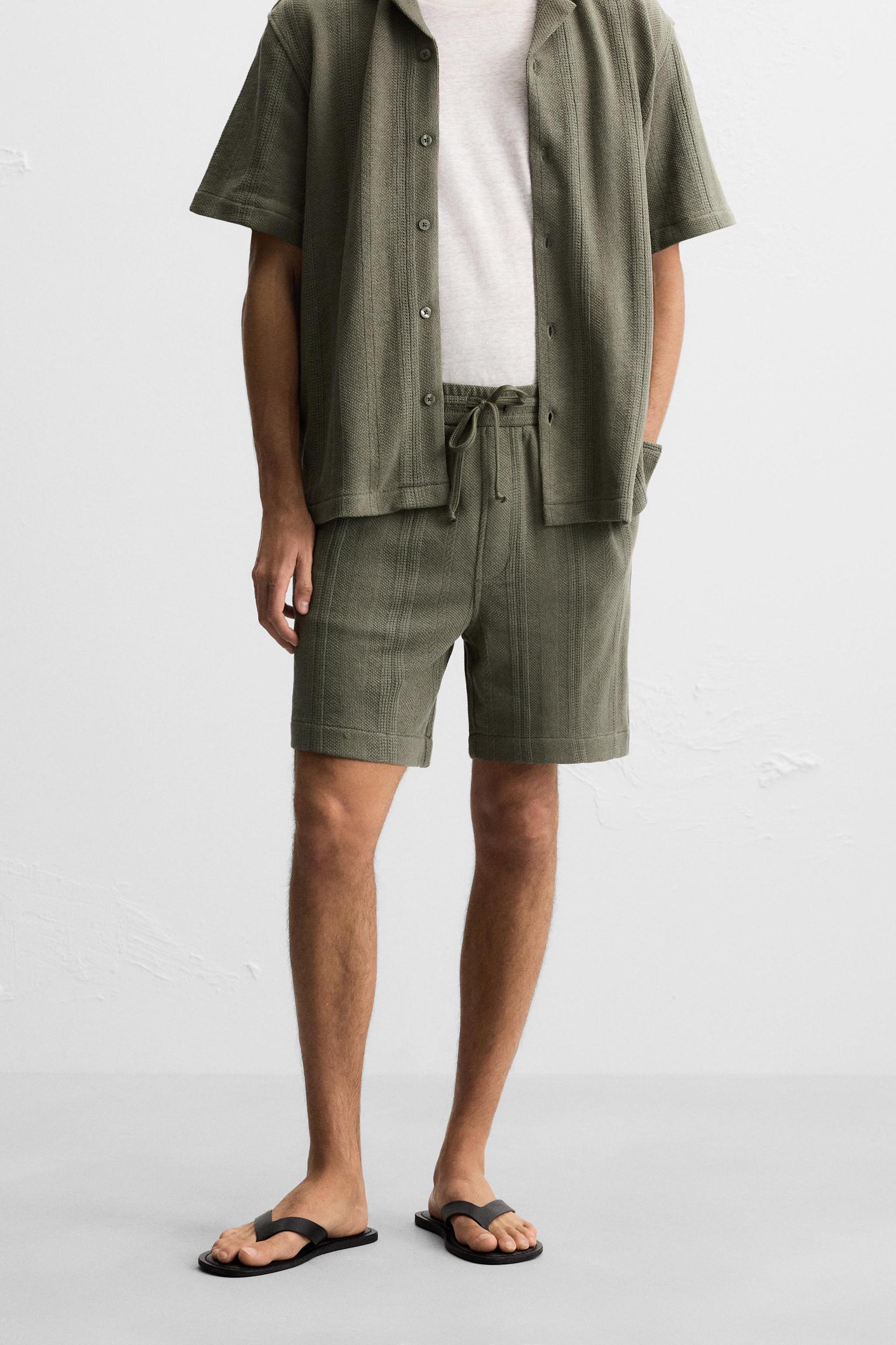JACQUARD TEXTURED SHORTS Product Image