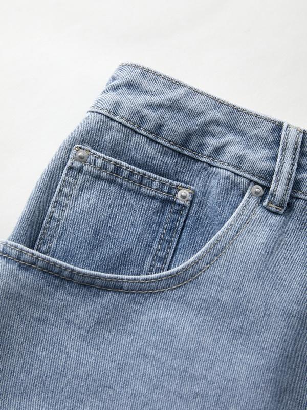 Vintage Blue Micro Denim Skirts Product Image