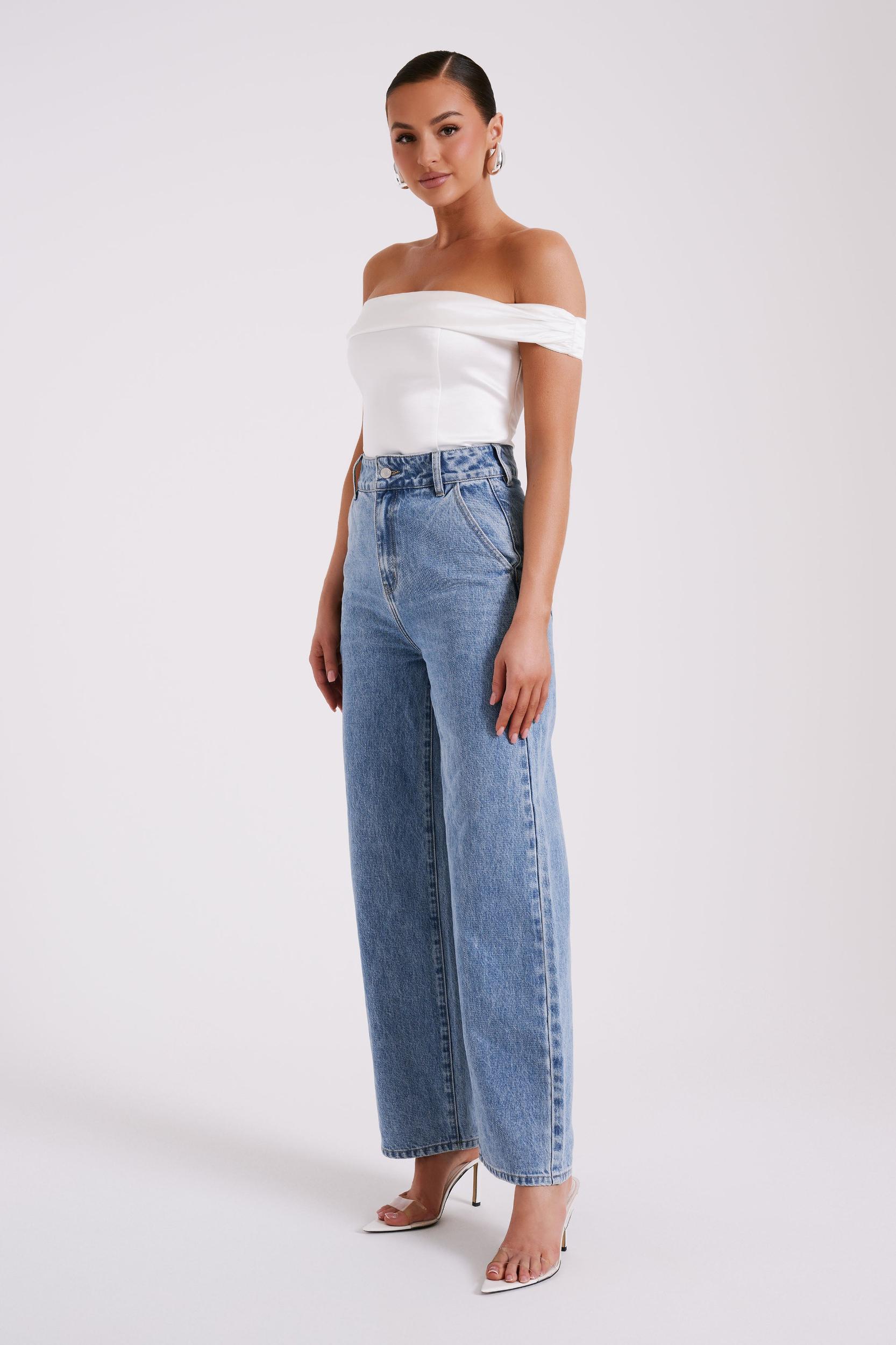 Anysa Satin Strapless Top - Ivory Product Image