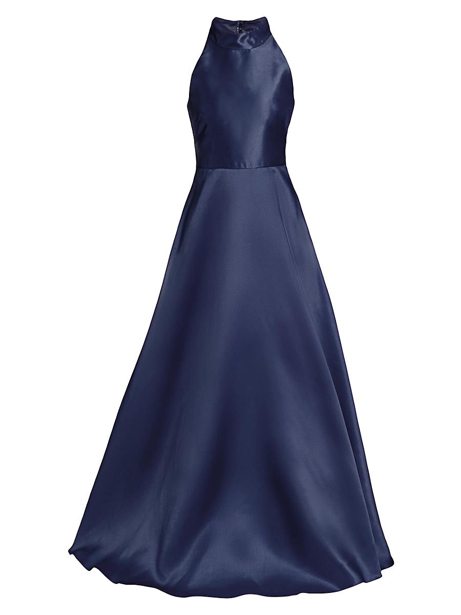 Womens Halter Satin Ball Gown Product Image