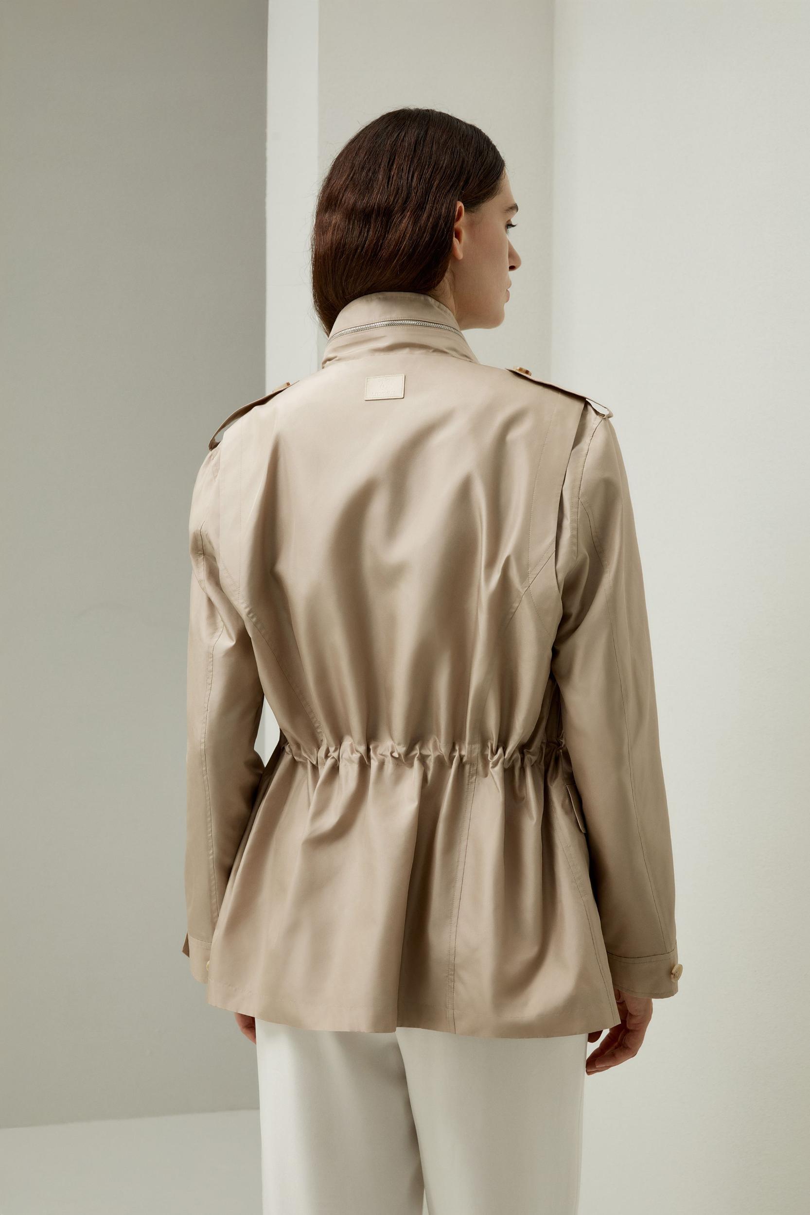 LILYSILK Womens Functional Silk Jacket - Navy Blue 100% High-Quality Silk - Ultimate Luxury Drawstring Waist Jacket Product Image