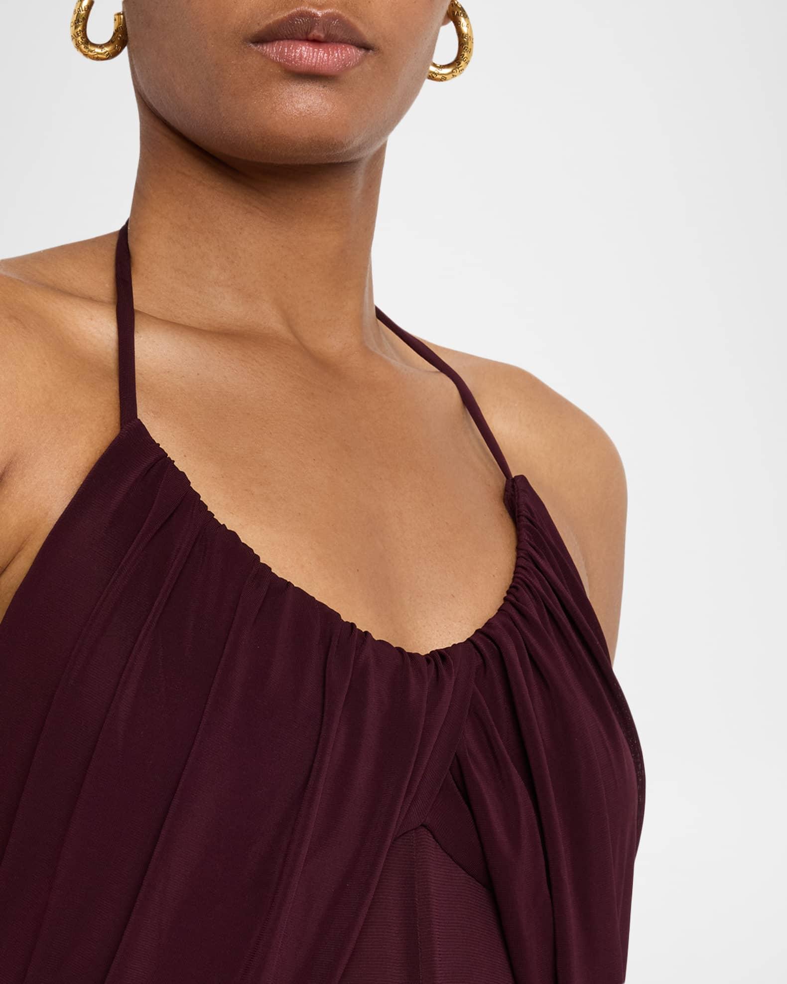 Draped Halter Backless Gown Product Image