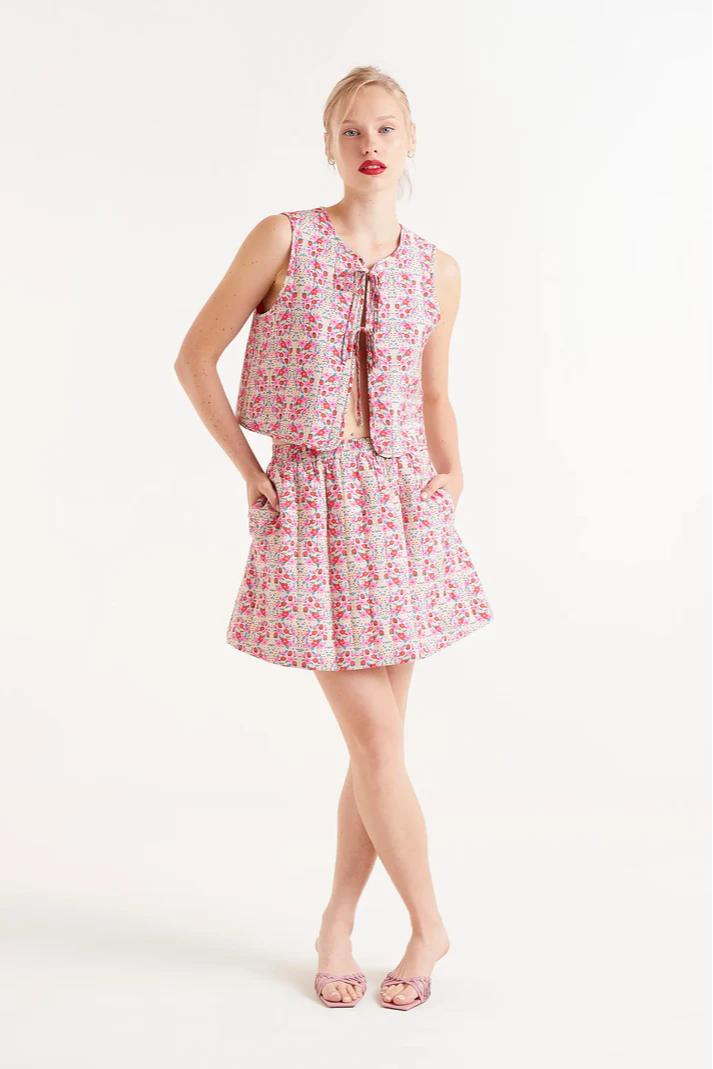 Short Padded Skirt with Sugar Print Product Image