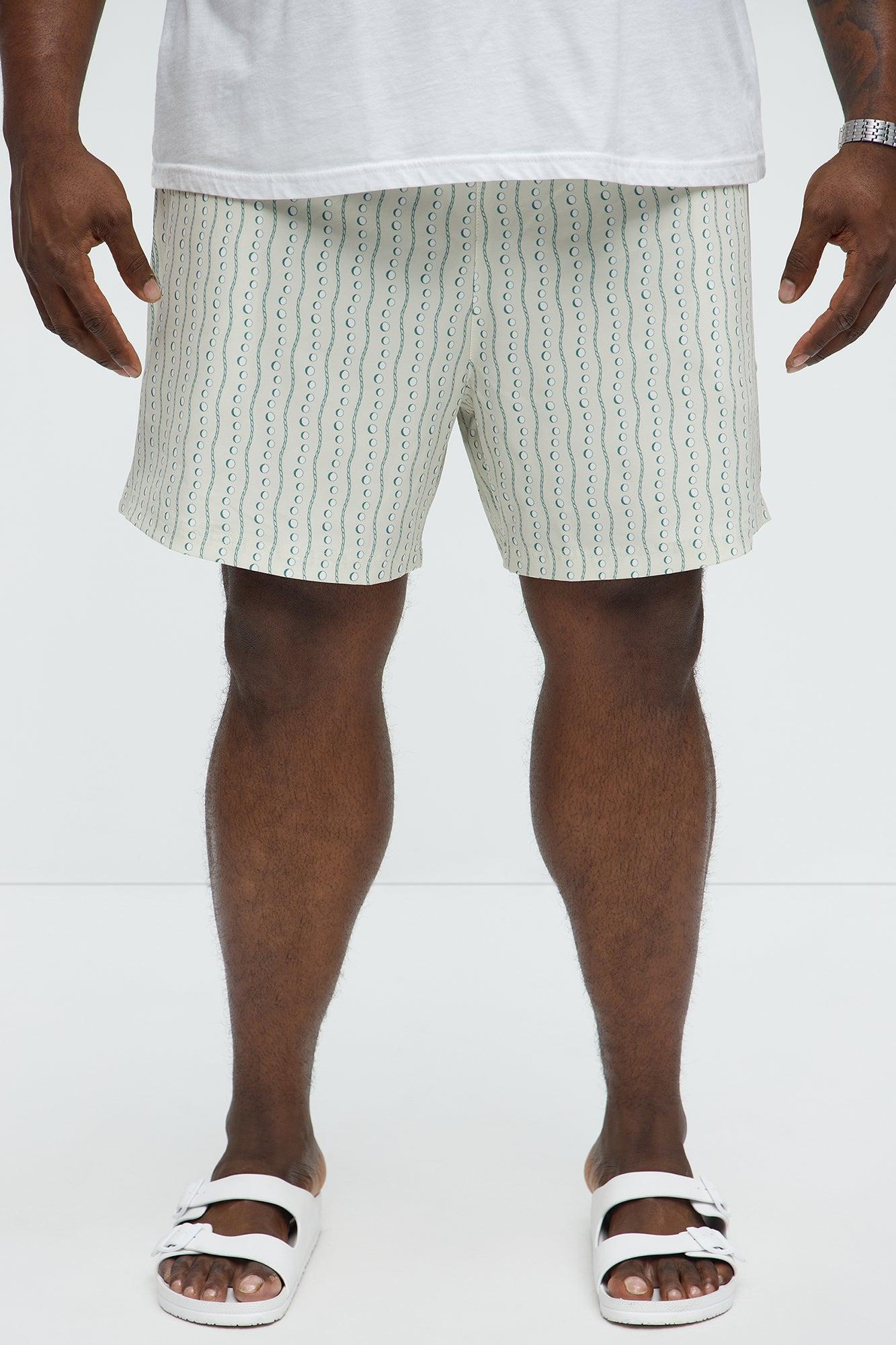 Pearl Printed Swim Mid Trunk - Cream/combo Male Product Image