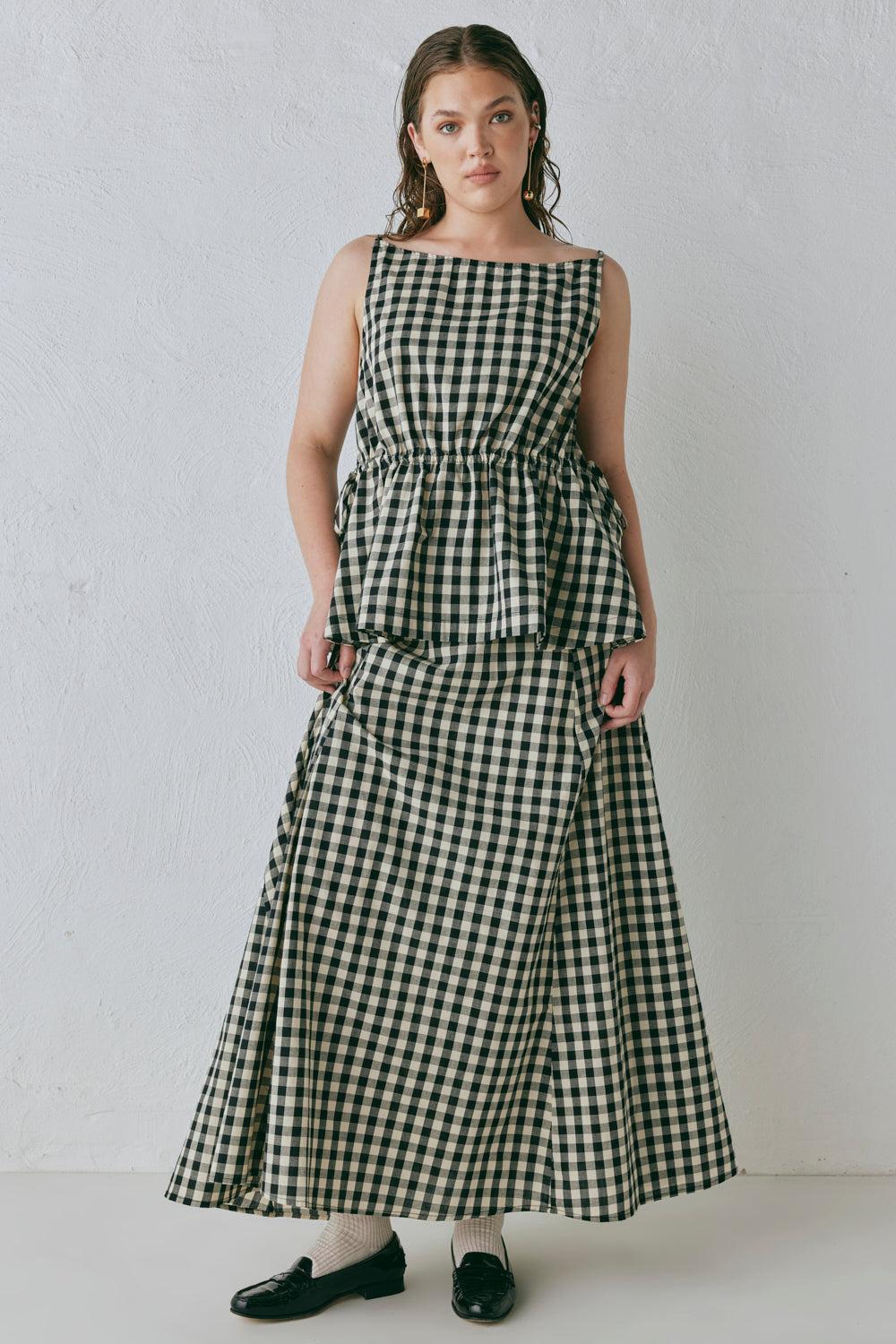 Hanni Maxi Skirt Black Check Product Image