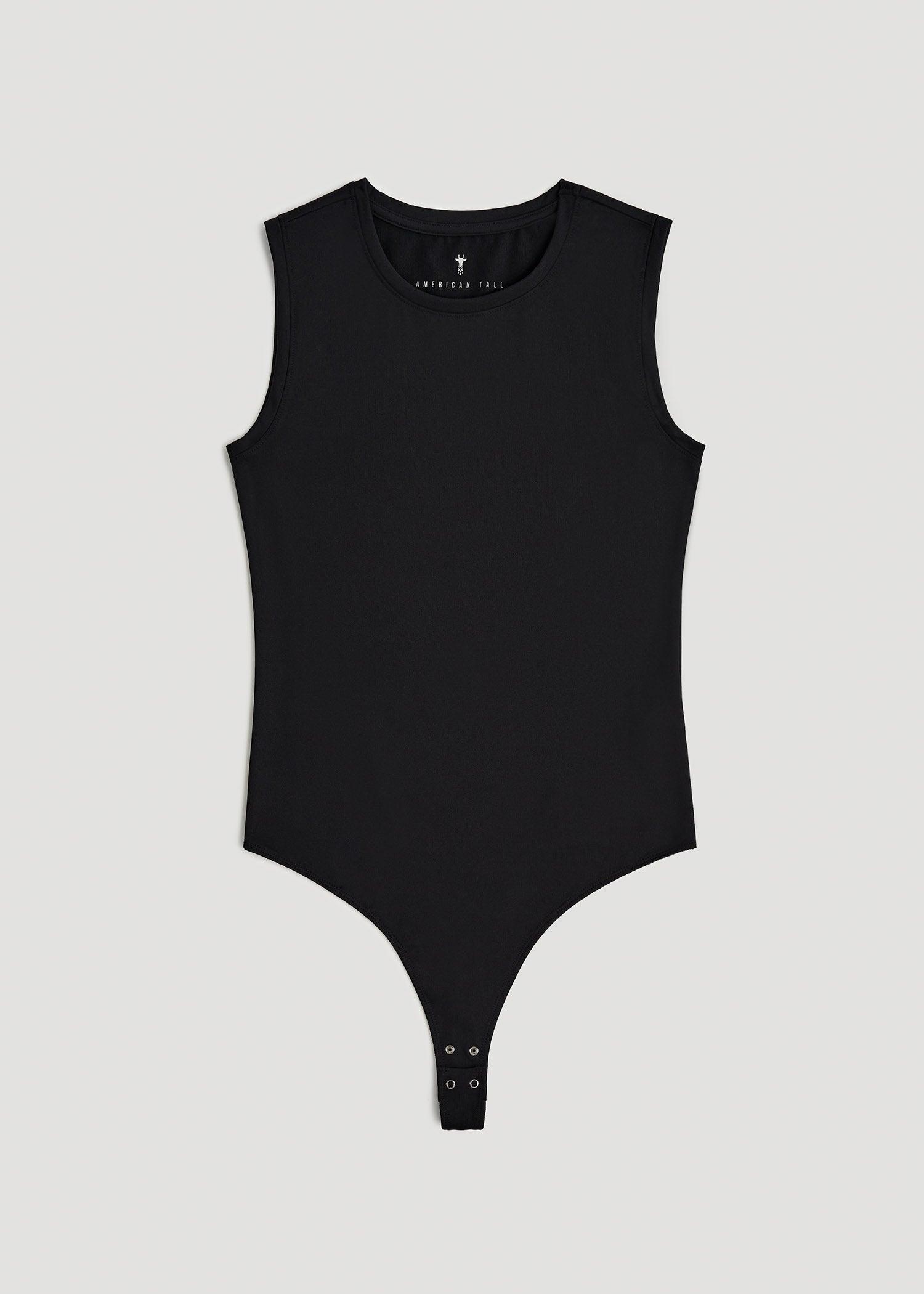 Sleeveless Crewneck Bodysuit for Tall Women in Black Female Product Image
