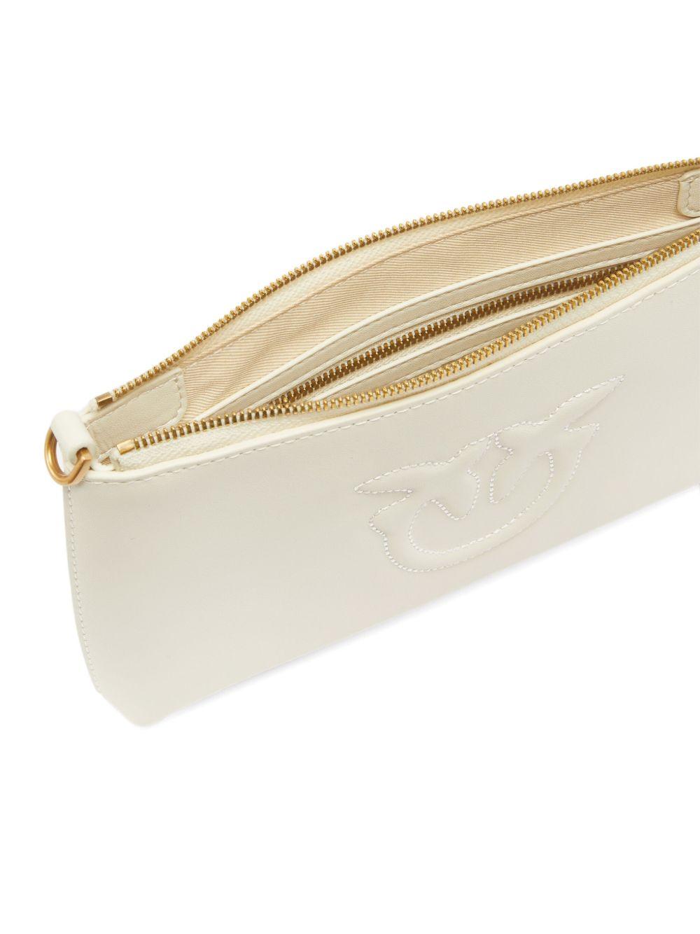 logo-embossed leather clutch Product Image