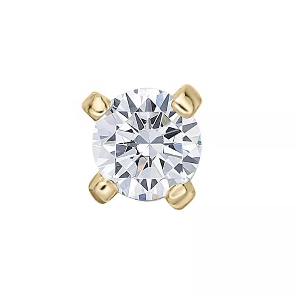 Lila Moon 14k Gold 2 mm Cubic Zirconia Nose Stud, Women's, 14k Whgold Product Image