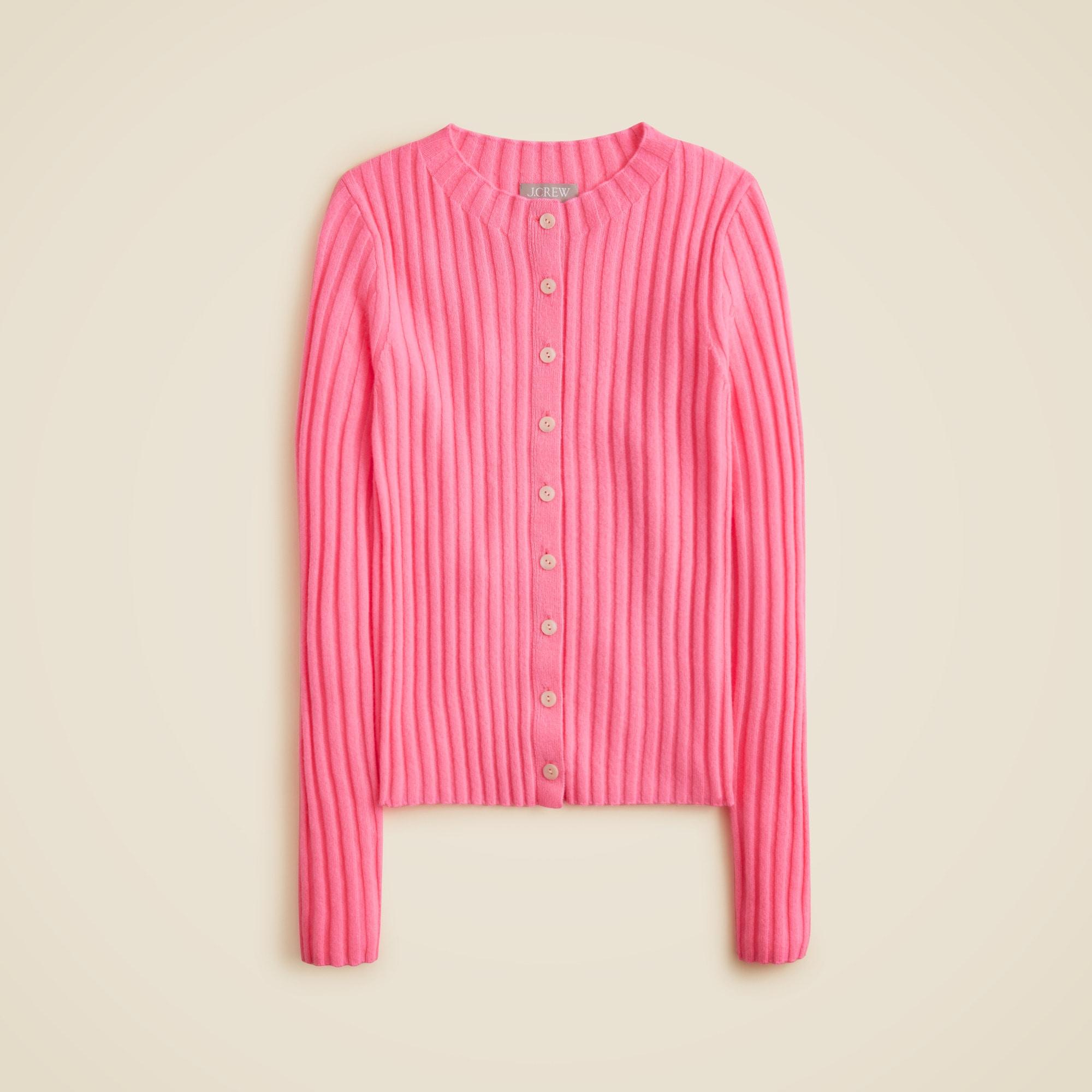 Wide-rib cashmere cardigan Product Image