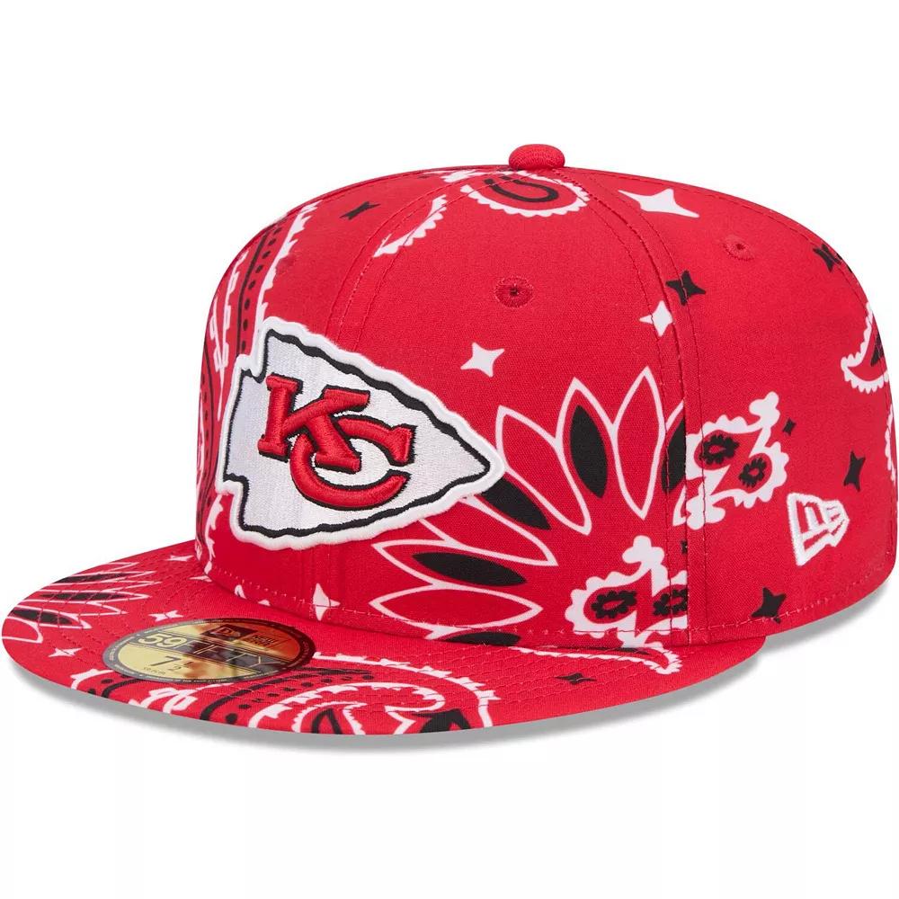 Men's New Era Red Kansas City Chiefs Paisley 59FIFTY Fitted Hat, Size: 7 1/8 Product Image