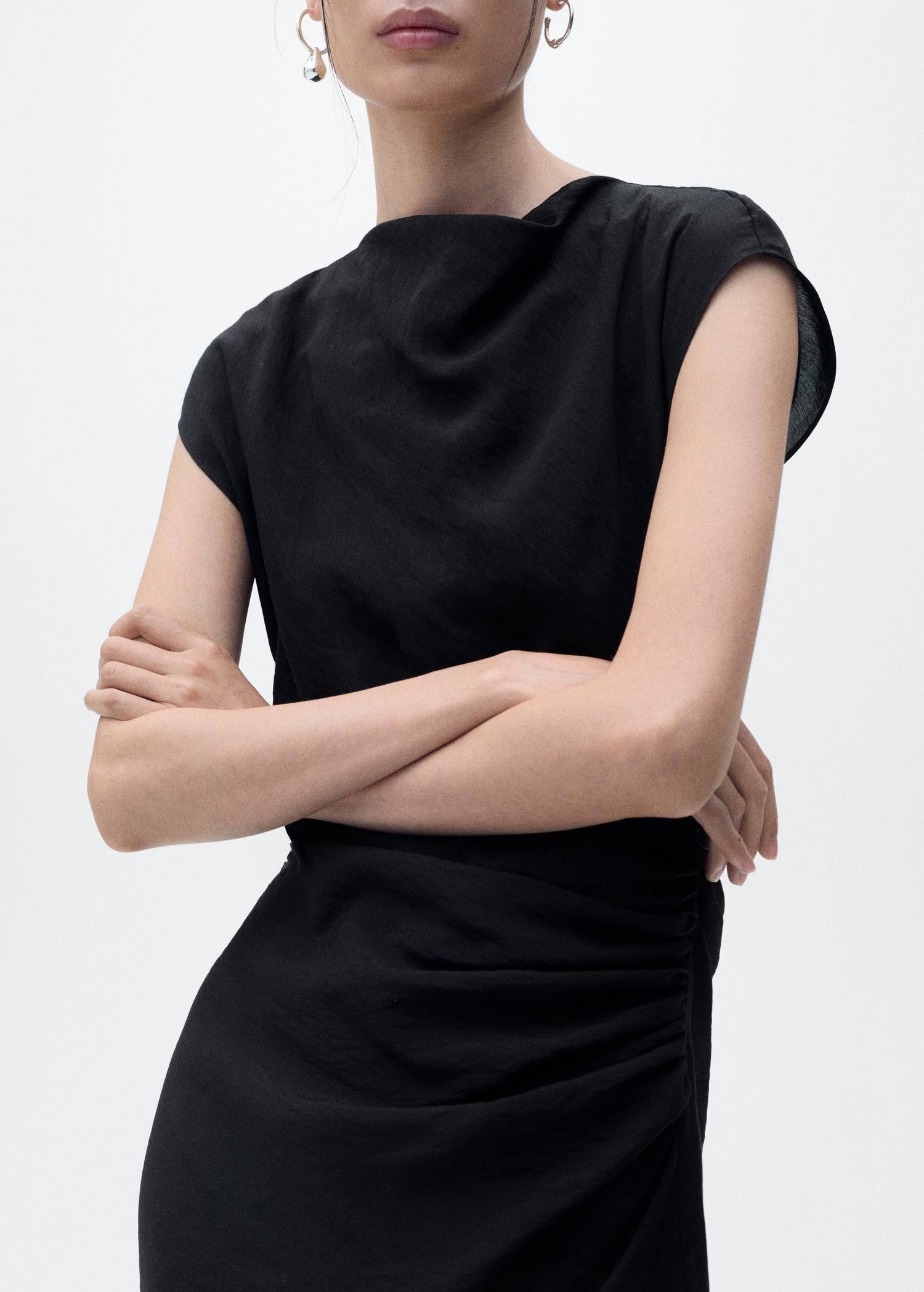 Draped straight dress - Women | MANGO USA Product Image