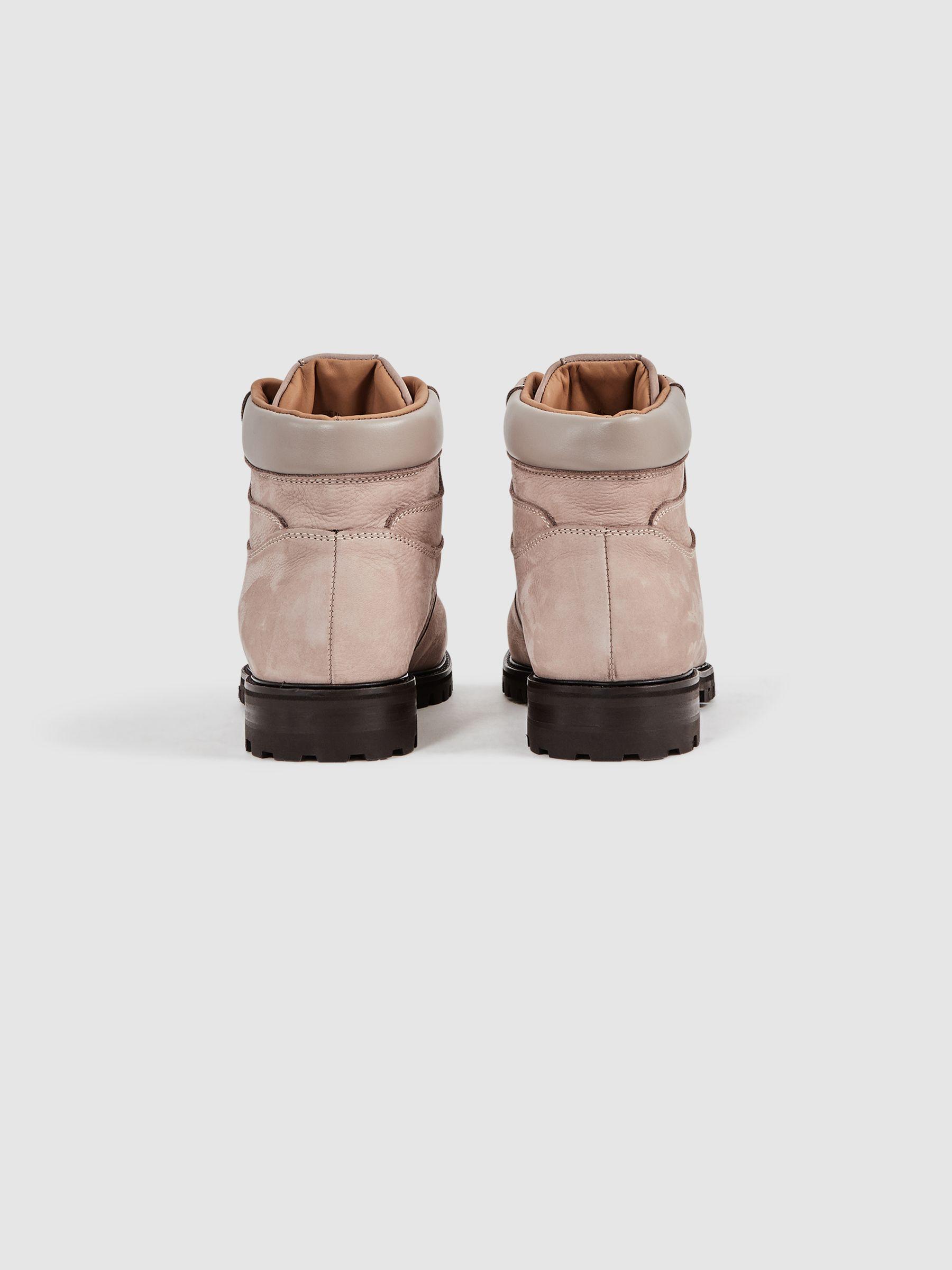 Leather Hiking Boots in Stone Product Image