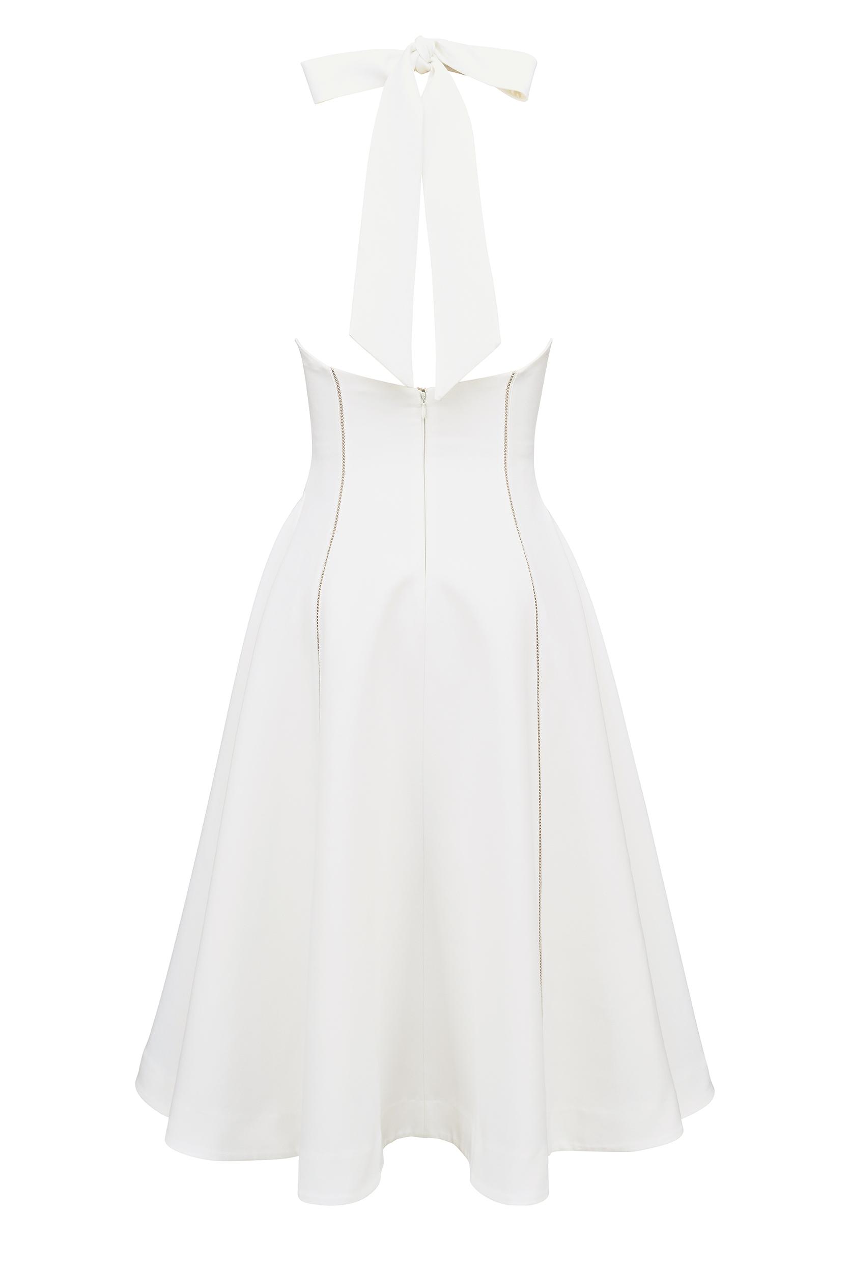 Loulou  ivory halter neck midi dress Product Image