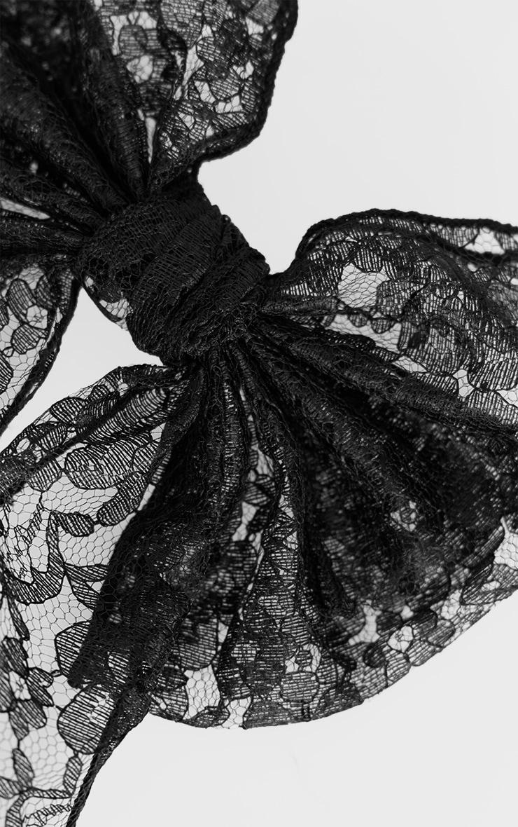 Black Lace Bow Hair Clip Product Image