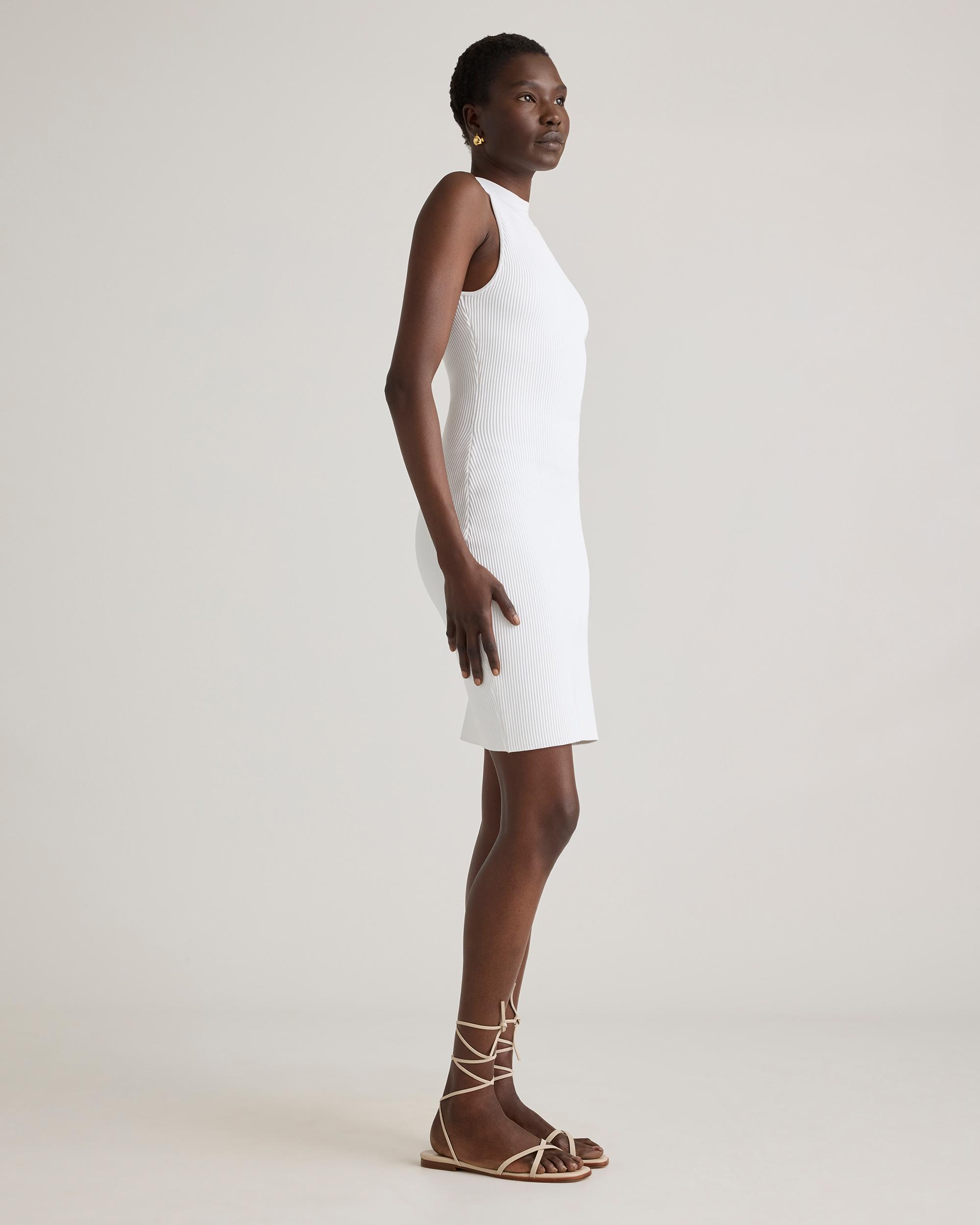 Quince | Women's High Neck Ribbed Knit Mini Dress Recycled nylon/polyester/spandex Product Image