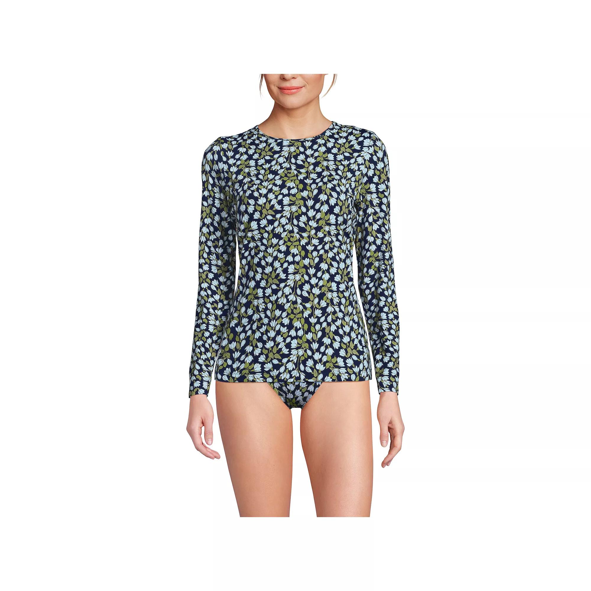 Petite Lands' End UPF 50 Long Sleeve Rash Guard, Women's,  Product Image