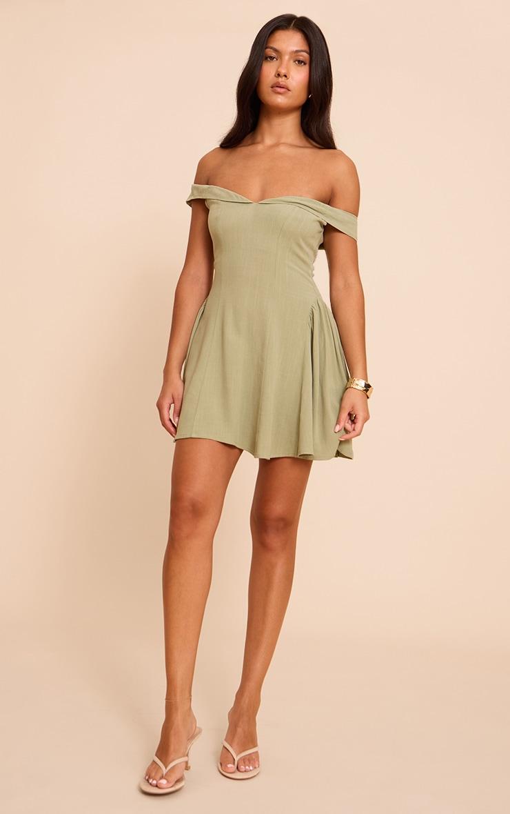 Sage Bardot Shift Dress Product Image