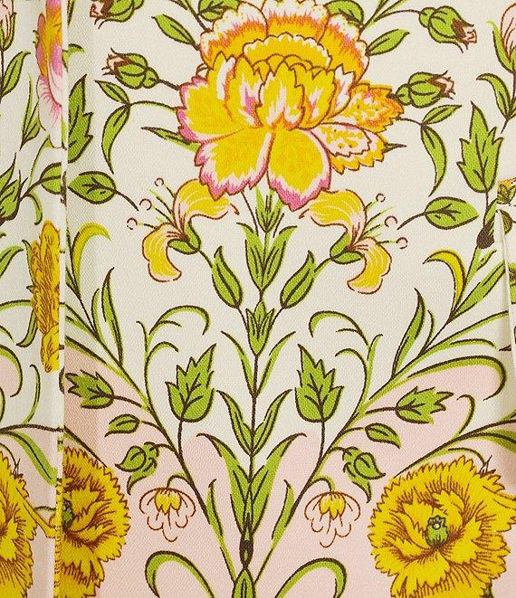 A Loves A Floral Woven Notch Lapel Long Sleeve Button Front Mid Length Coordinating Blazer Product Image