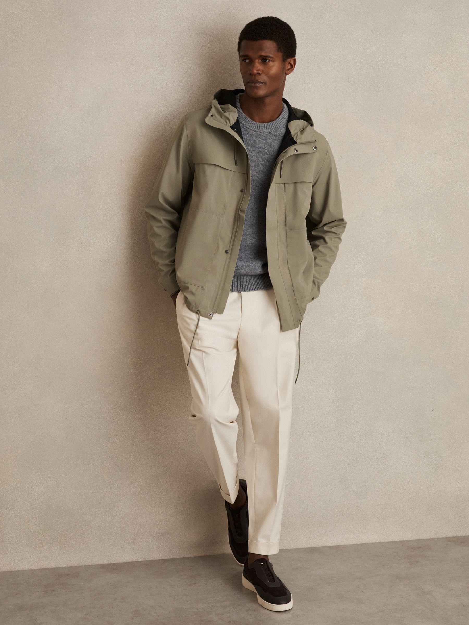 Rains Hardshell Cargo Jacket in Drift Green Product Image