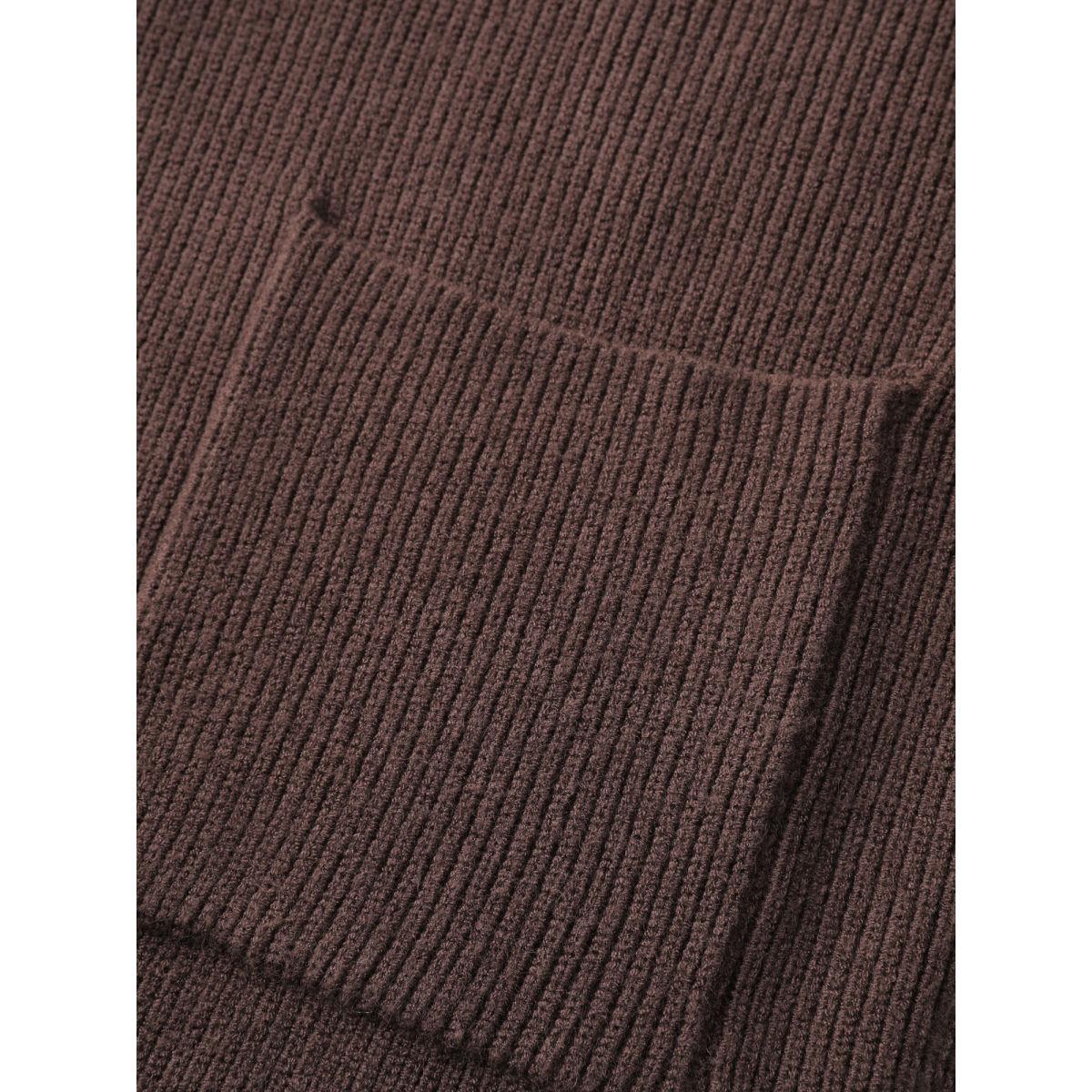 Plus Size Textured Scarf Pockets Knit Cardigan Browncoffeecolor Women Leisure Loose Long Sleeve Casual Cardigans BloomChic 14-16/1X Product Image