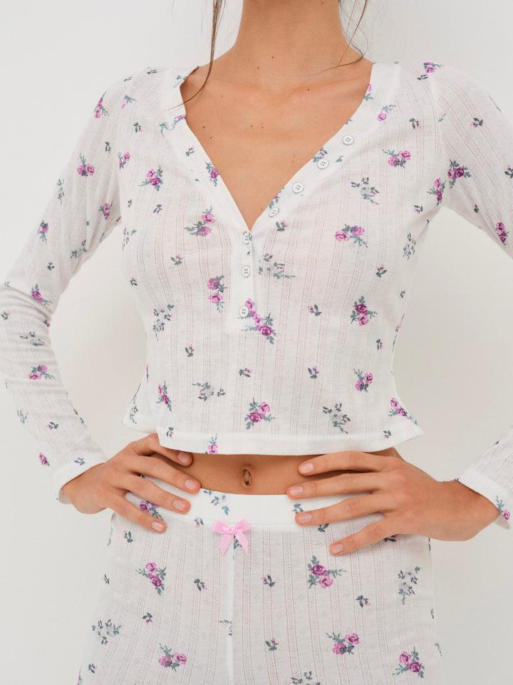 Pointelle Sleep Set — White Product Image