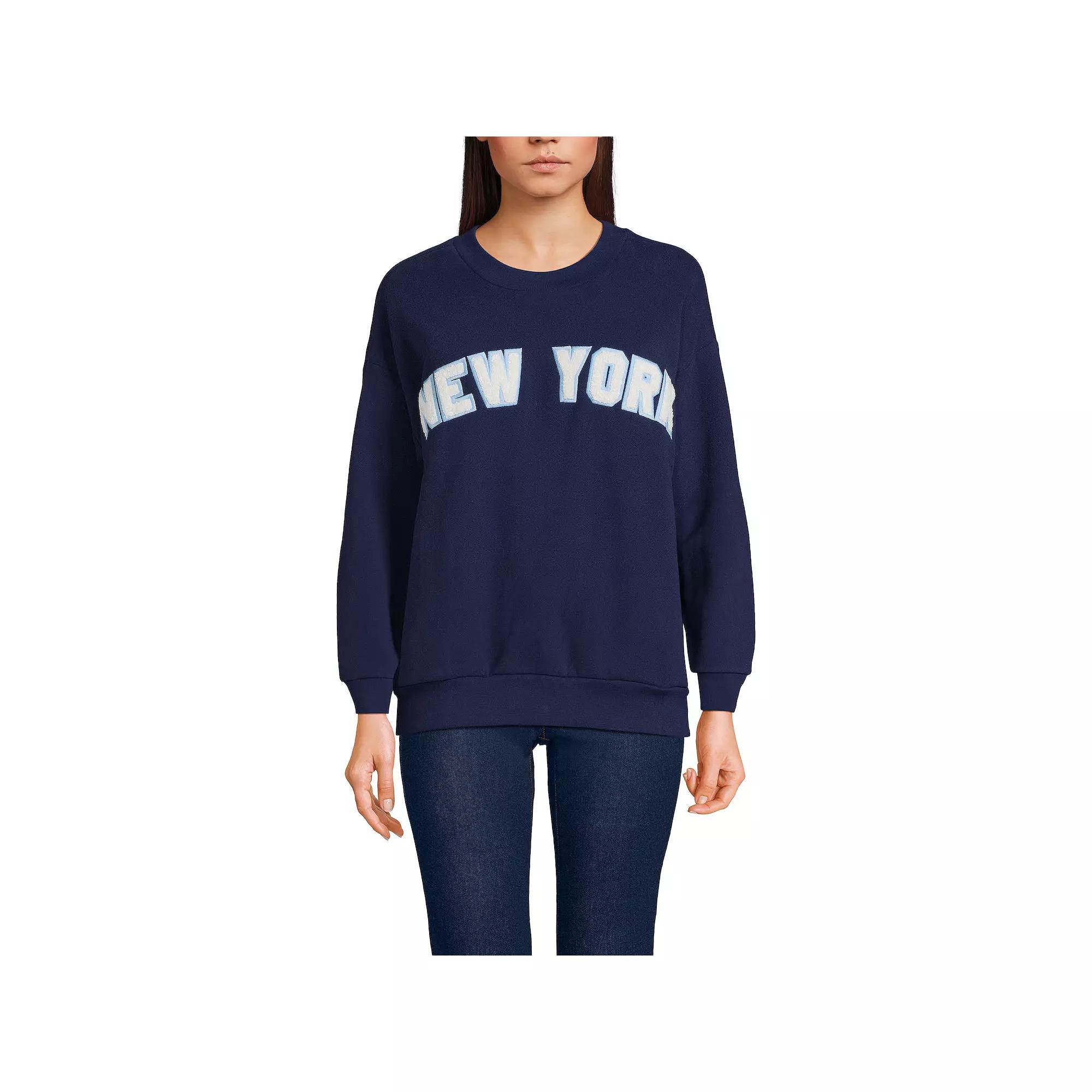 Women's Lands' End Modern Fit Crewneck Sweatshirt,  Product Image