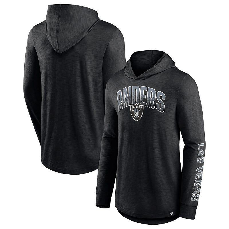 Mens Fanatics Branded Black Las Vegas Raiders Front Runner Long Sleeve Hooded T-Shirt Product Image