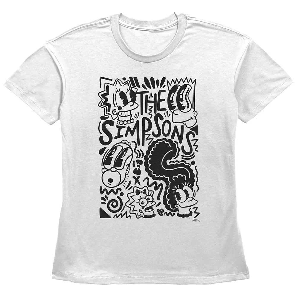 Women's The Simpsons Pop Art Family Basic Fit Graphic Tee, Girl's,  Product Image
