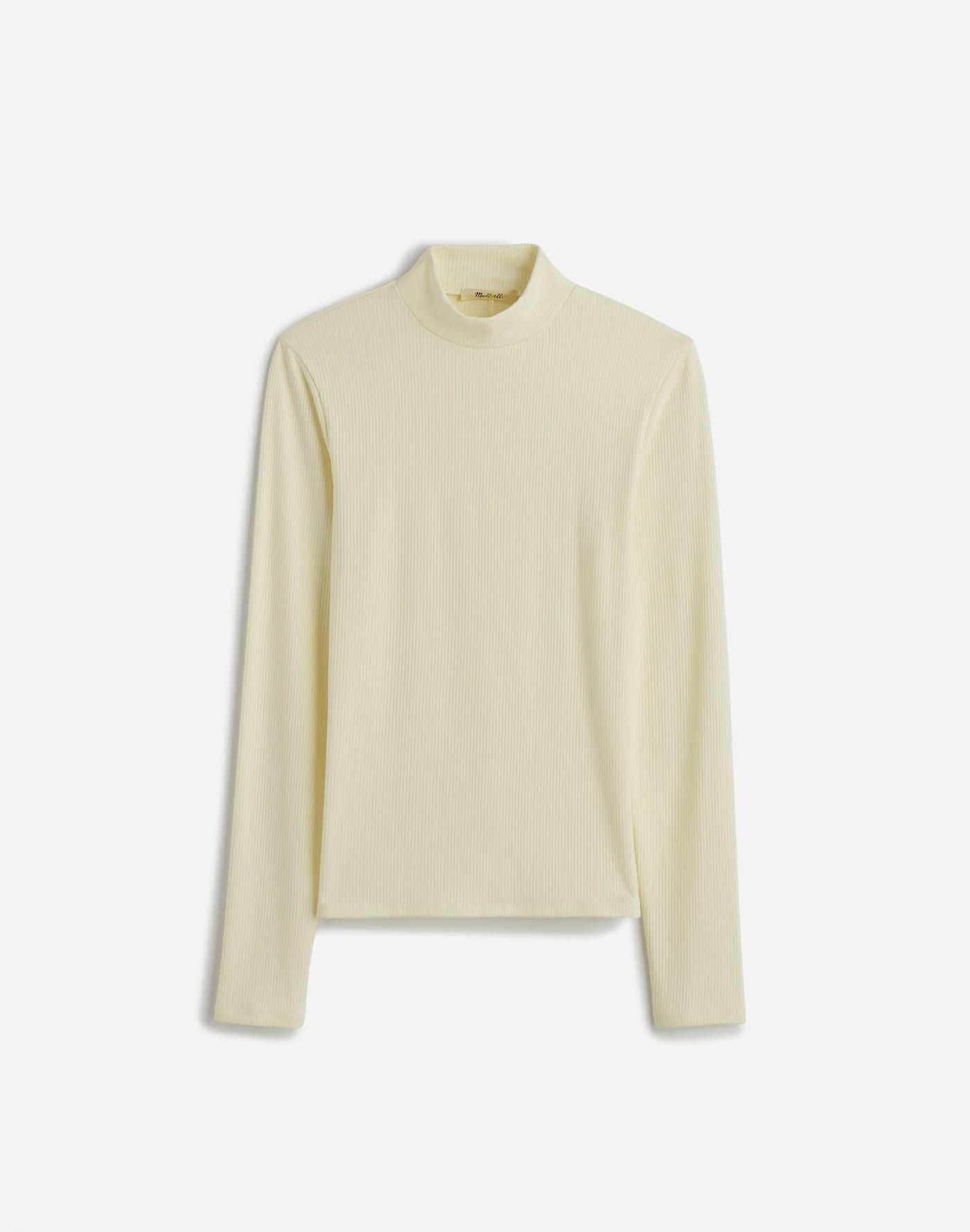 Drapey Rib Long-Sleeve Mockneck Top Product Image