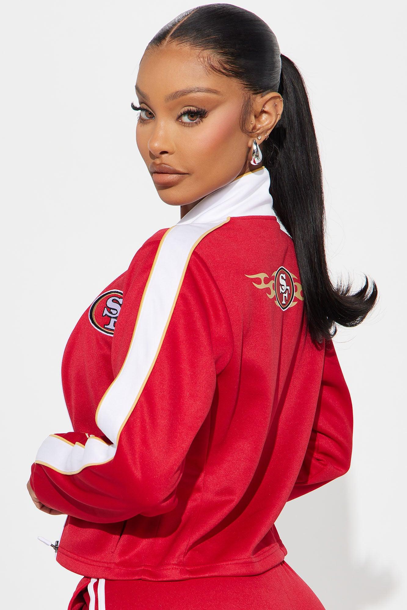 49ers Nation Zip Up Track Jacket - Red Female Product Image