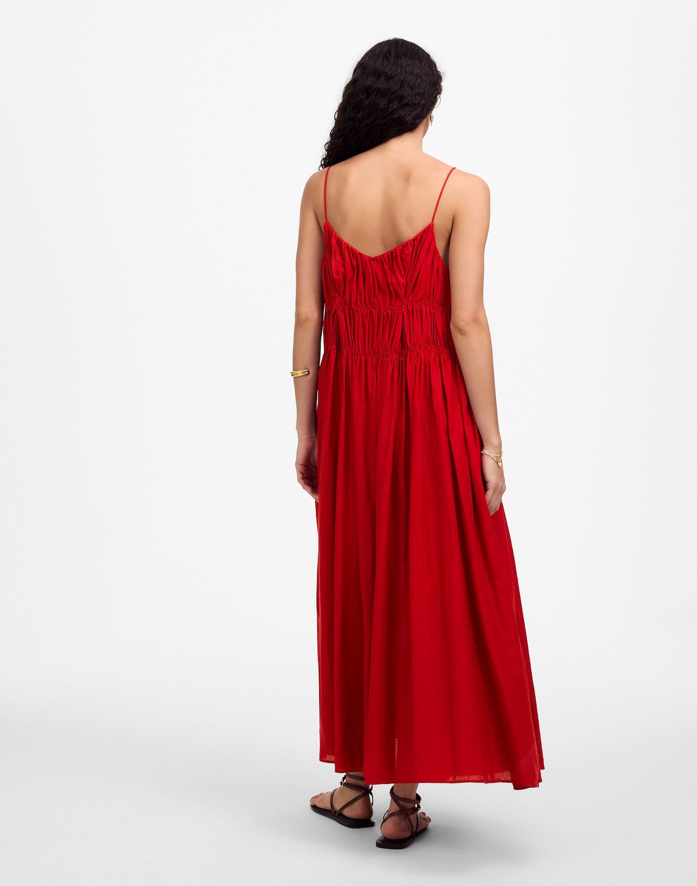 Textured V-Neck Midi Dress Product Image