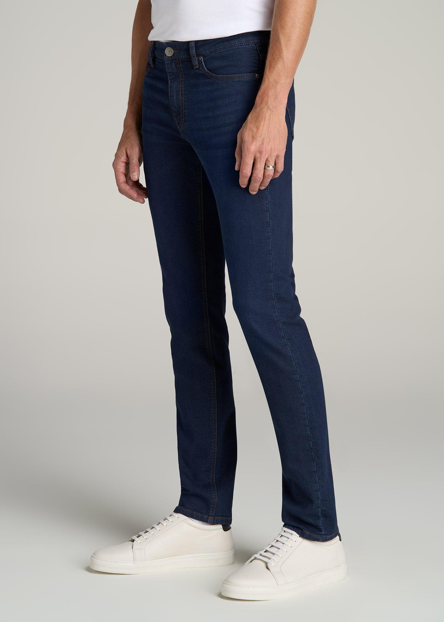 Dylan Slim Fit Fleeced Jeans for Tall Men in Rockies Blue Product Image