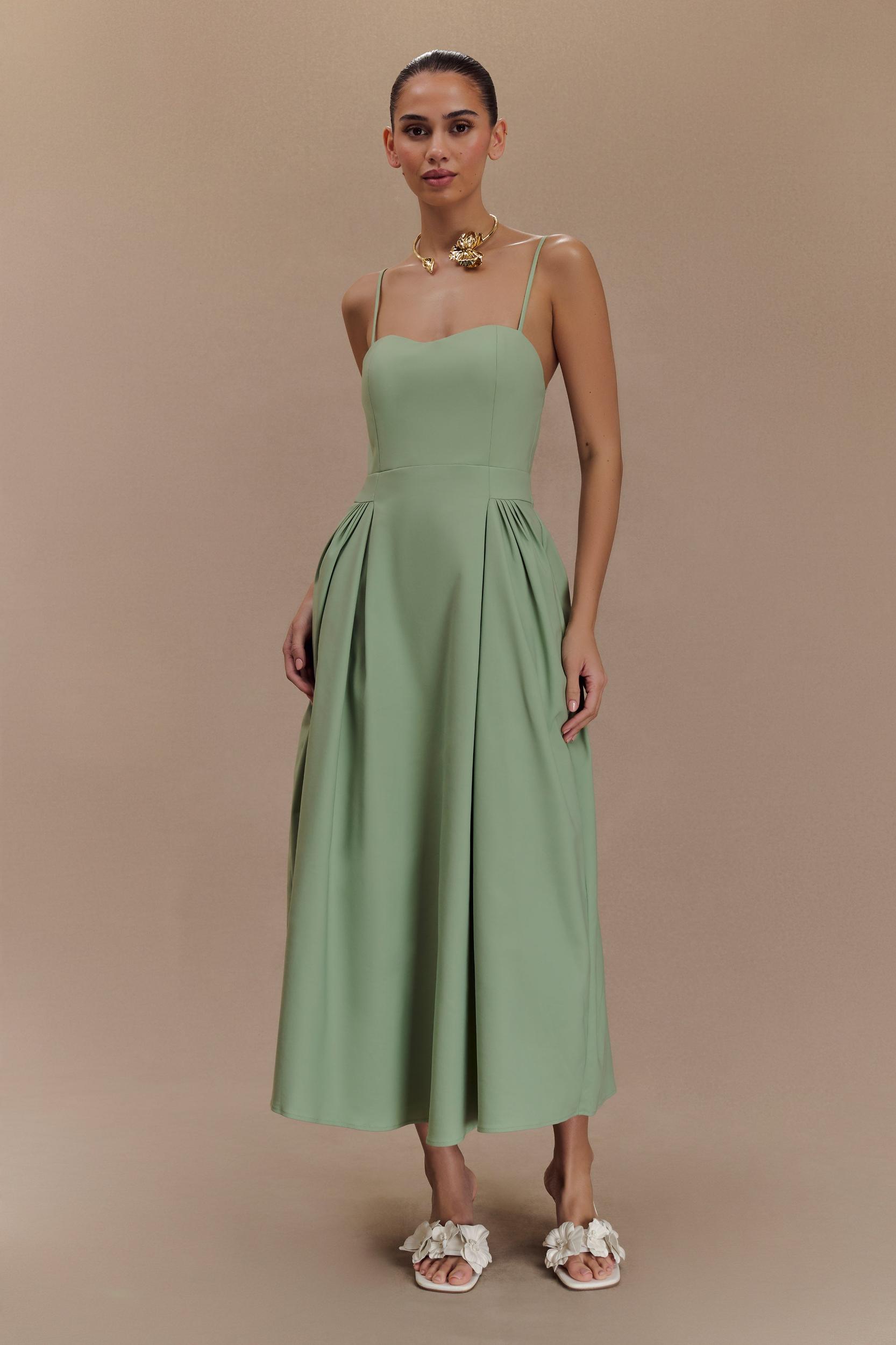 Rebecca Cotton Midi Dress - Basil Product Image